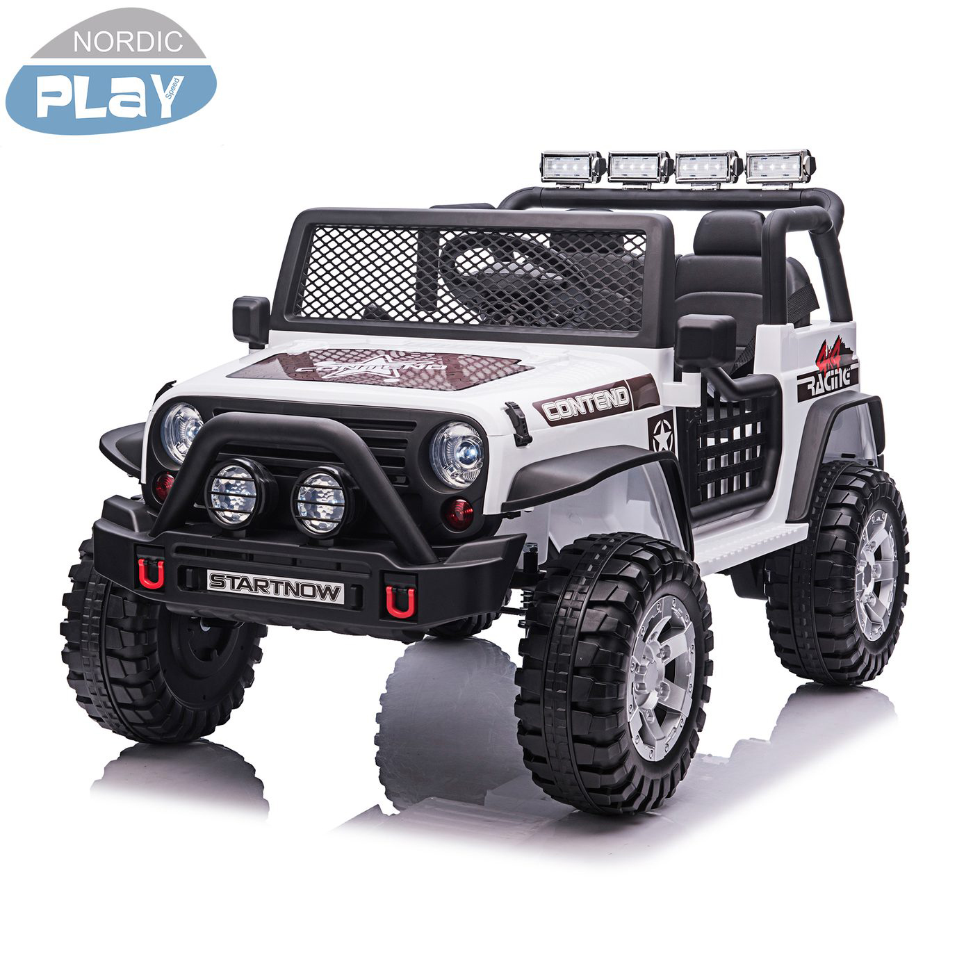 Elbil Nordic Play Offroader 12V7AH EVA hjul vit