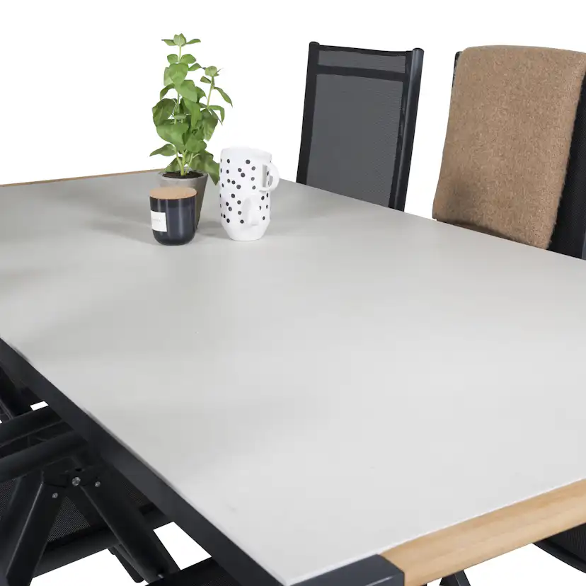 Matgrupp Utomhus Venture Home Tilly 200 med 6 Bront Trädgårdsstolar