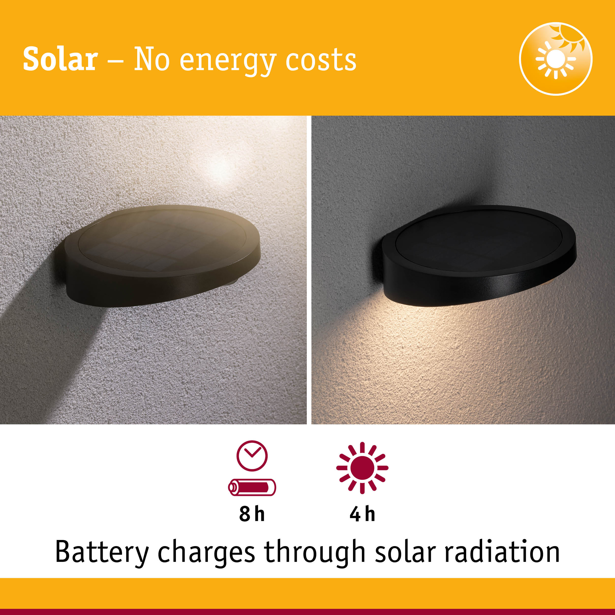 Fasadbelysning Solcell Paulmann Ryse LED med Rörelsesensor IP44