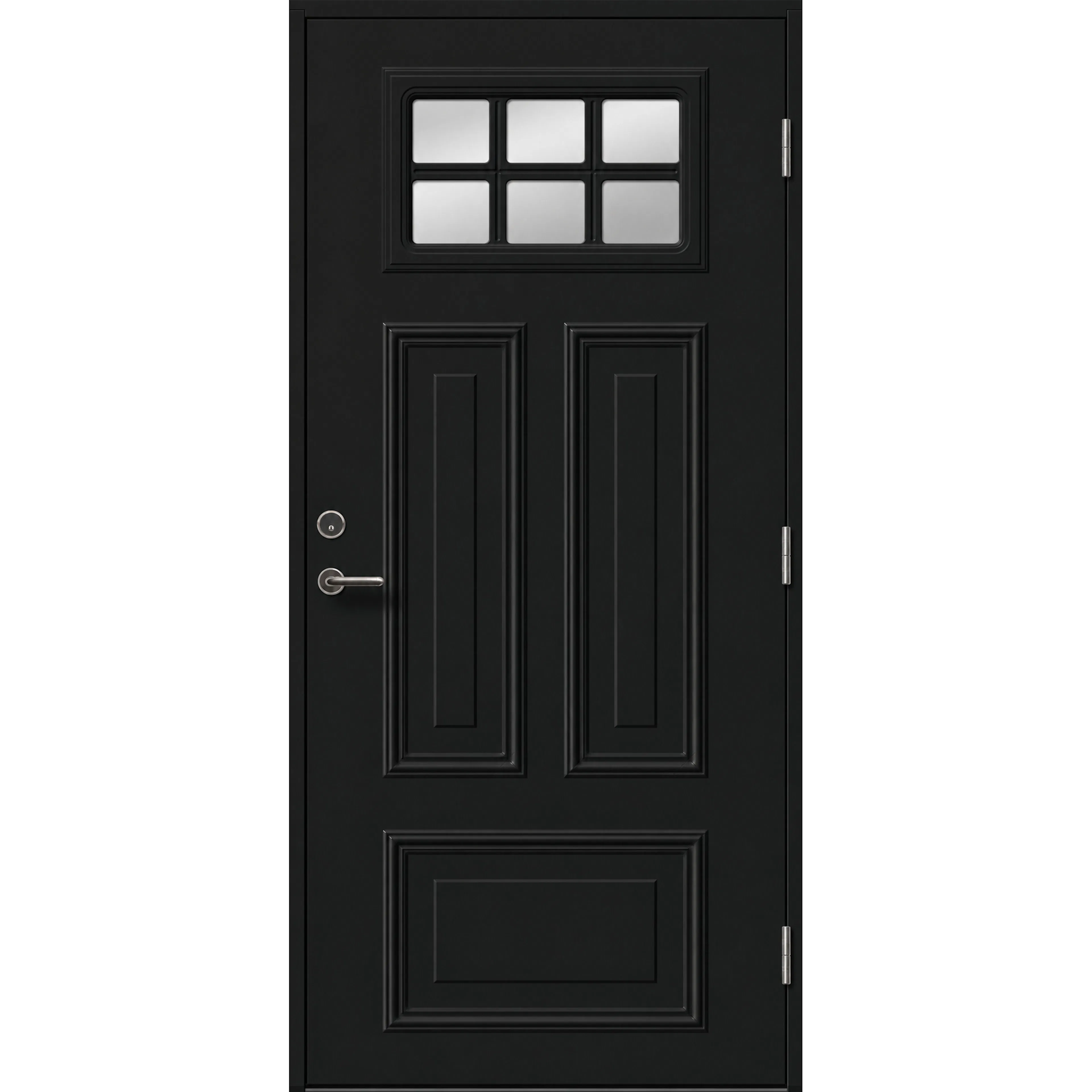 Ytterdörr Skandinaviska Dörrar Klassisk dekordörr glas Kil: 9x20, S-9000-N, Svart