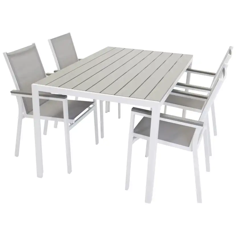 Matgrupp Utomhus Venture Home Bront 150 med 4 Pincy Trädgårdsstolar