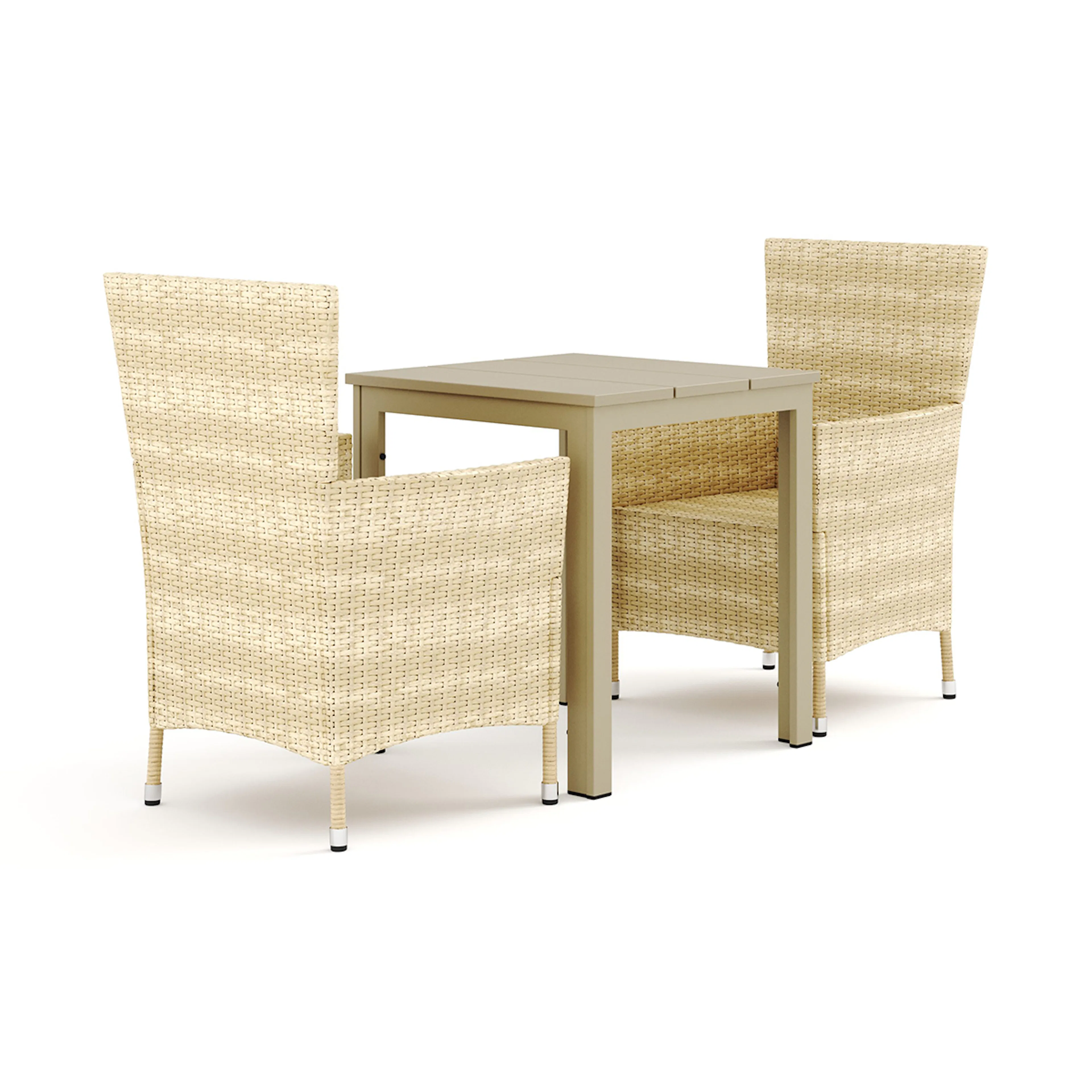 Trädgårdsgrupp Comfort Garden Tunis utomhus caféset 70x70 cm med 2 Thor Trädgårdsfåtölj
