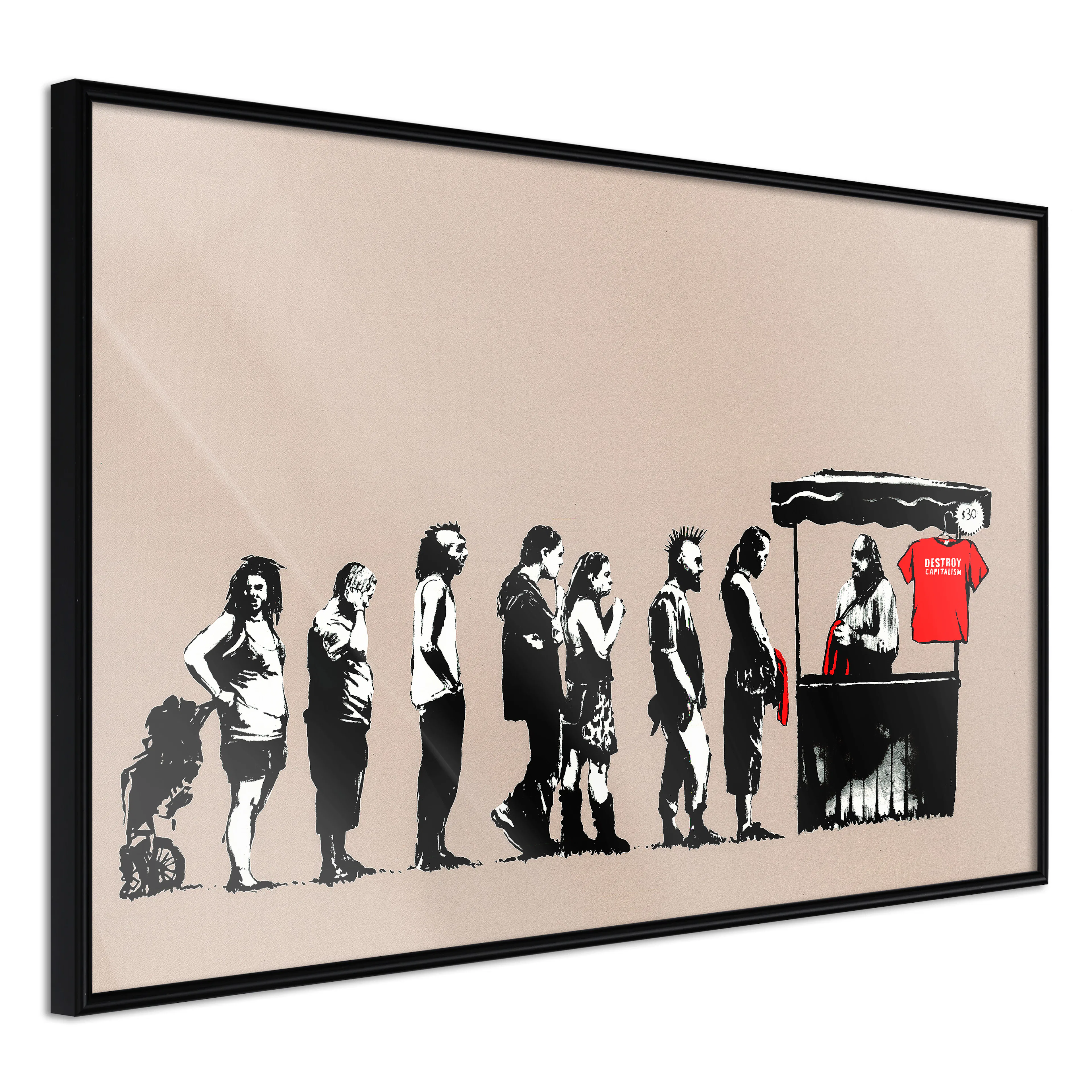 Affisch - Destroy Capitalism [Poster] 30x20 Svart ram, 30x20 cm