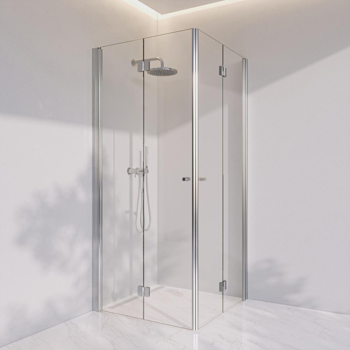 Invitrea Prime PH33/80x80/Blankpolerad/Fingerhål/Bronstonat Storlek: 800x800 mm, Glastyp: Bronstonat Glas, Handtag: Blankpolerad Fingerhål, Profil: Blankpolerad