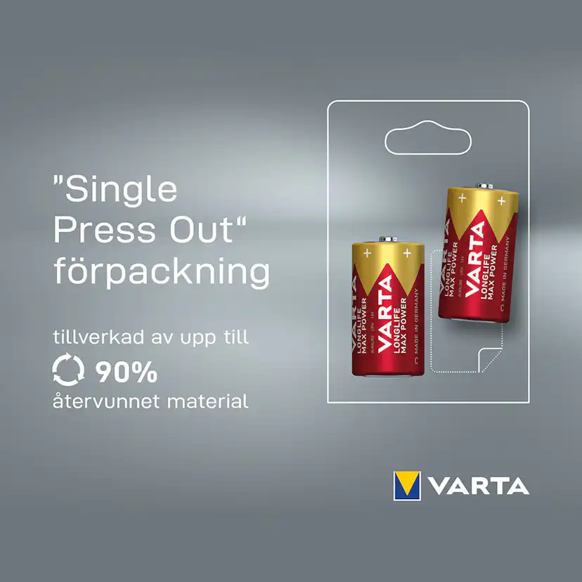 Batteri VARTA Alkaliska Max Power LR20/D 2-Pack