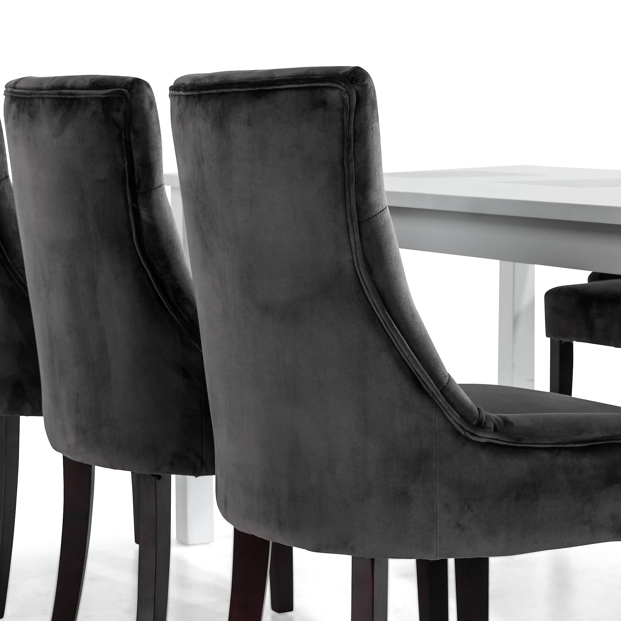 Matgrupp Basic Home Jasmin Rektangulärt Matbord 180-270 cm Förlängningsbart med 6 Viktoria Matstol