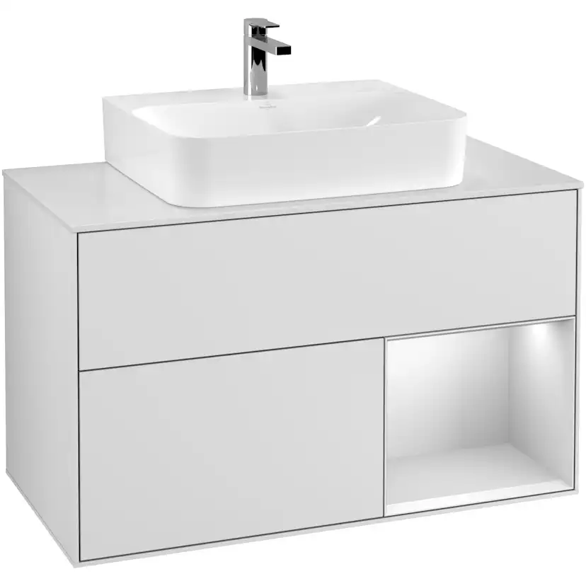 Tvättställsskåp Villeroy & Boch Finion med 2 Lådor Hylla och Bänkskiva för Centrerat Tvättställ