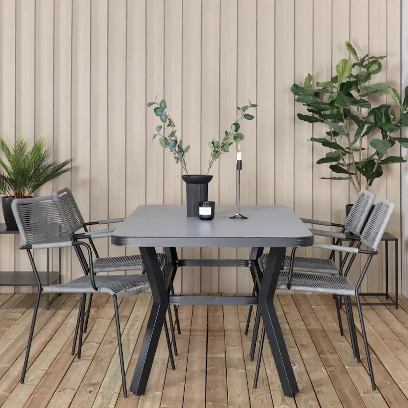 Matgrupp Utomhus Venture Home Vyn med 4 Lumi Trädgårdsstolar