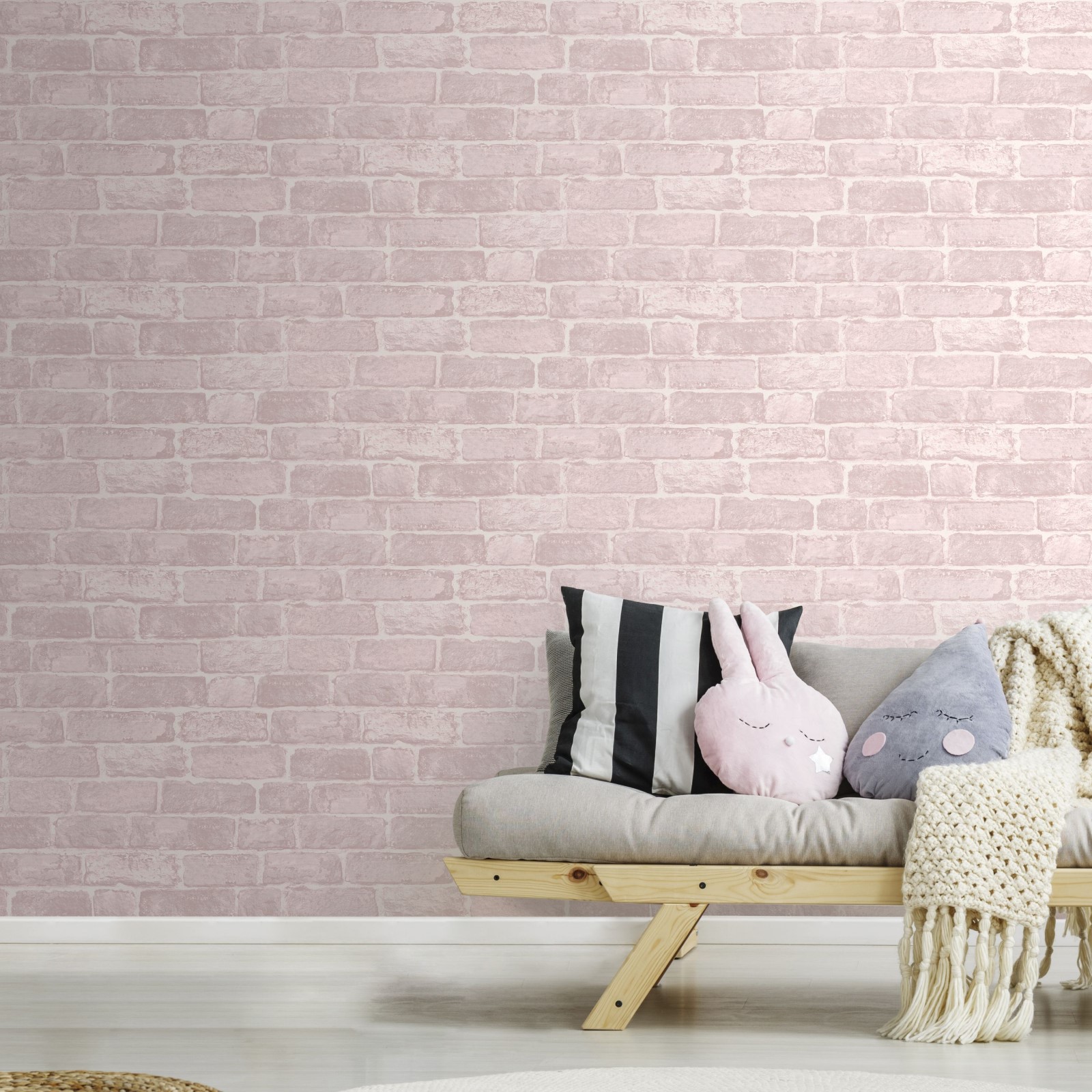 Tapet Fresco Rosa Sten
