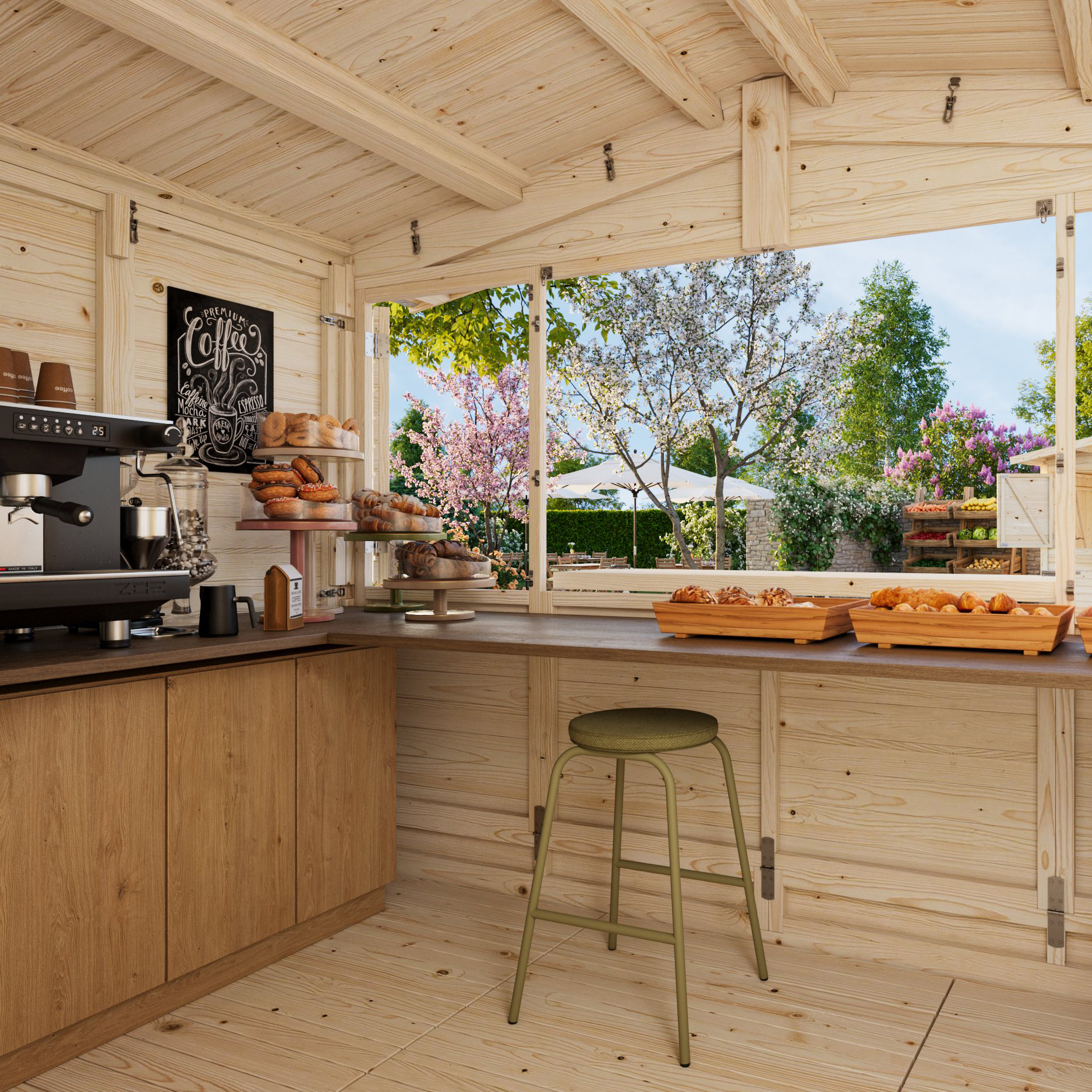 Kiosk Palmako Marian 6,8 m2 Hopfällbar