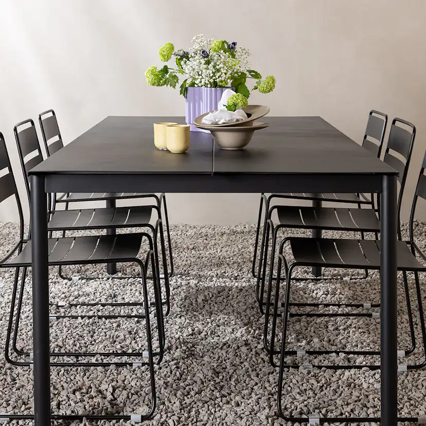 Modena - Dining Table- Black - Aluminium - 200*100cm _1+ Lin Svart