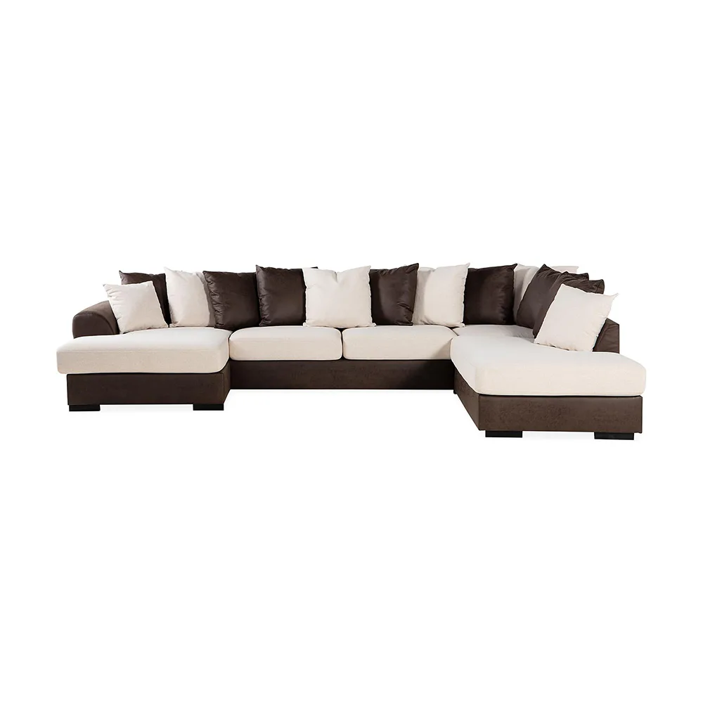 Cuba U-Soffa Divan Vänster inkl Kuvertkuddar Beige/Brun, Väntser