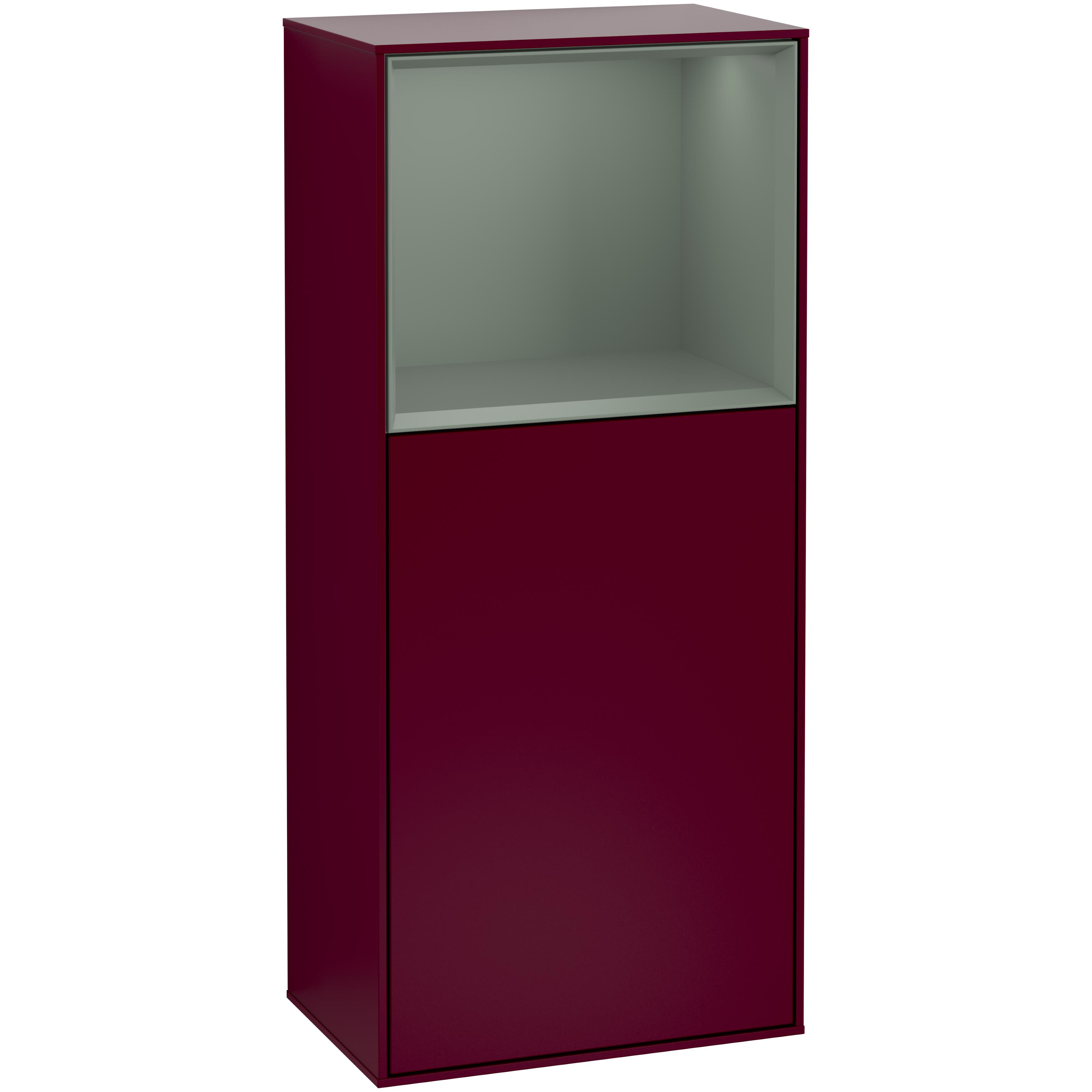 Sidoskåp Villeroy & Boch Finion G510GMHB Pion Mattlack, Oliv Mattlack, Gångjärn Höger, Med Väggbelysning, Utan smartphoneladdare