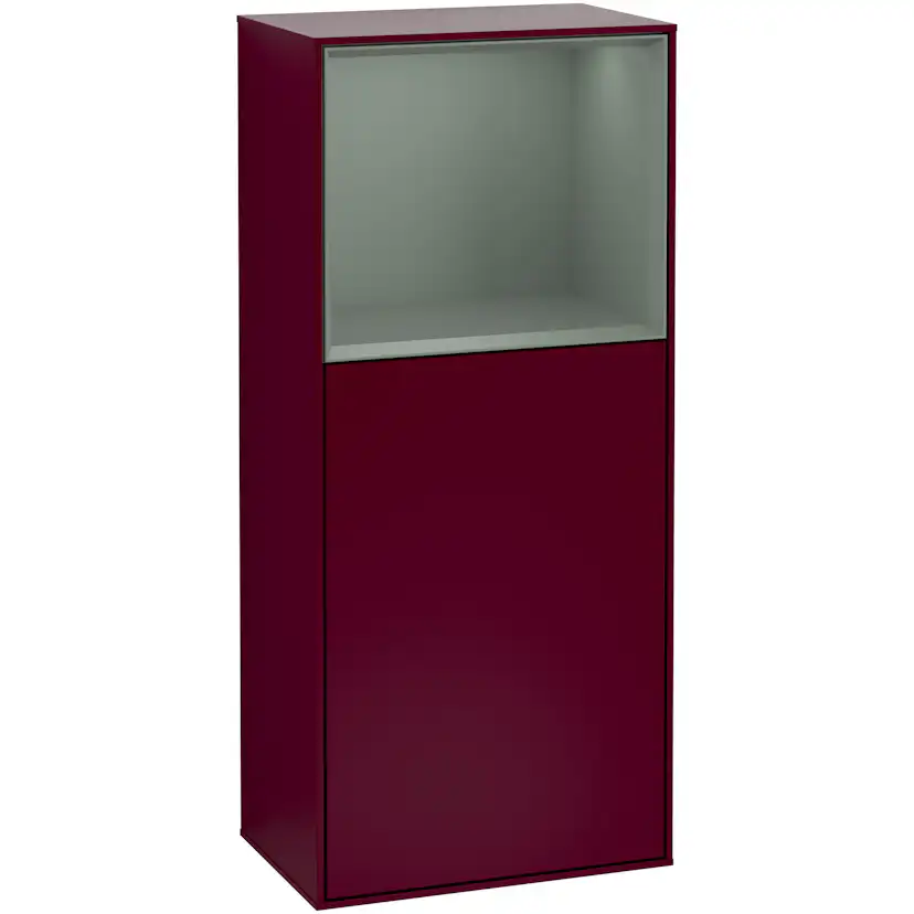 Sidoskåp Villeroy & Boch Finion G510GMHB Pion Mattlack, Oliv Mattlack, Gångjärn Höger, Med Väggbelysning, Utan smartphoneladdare