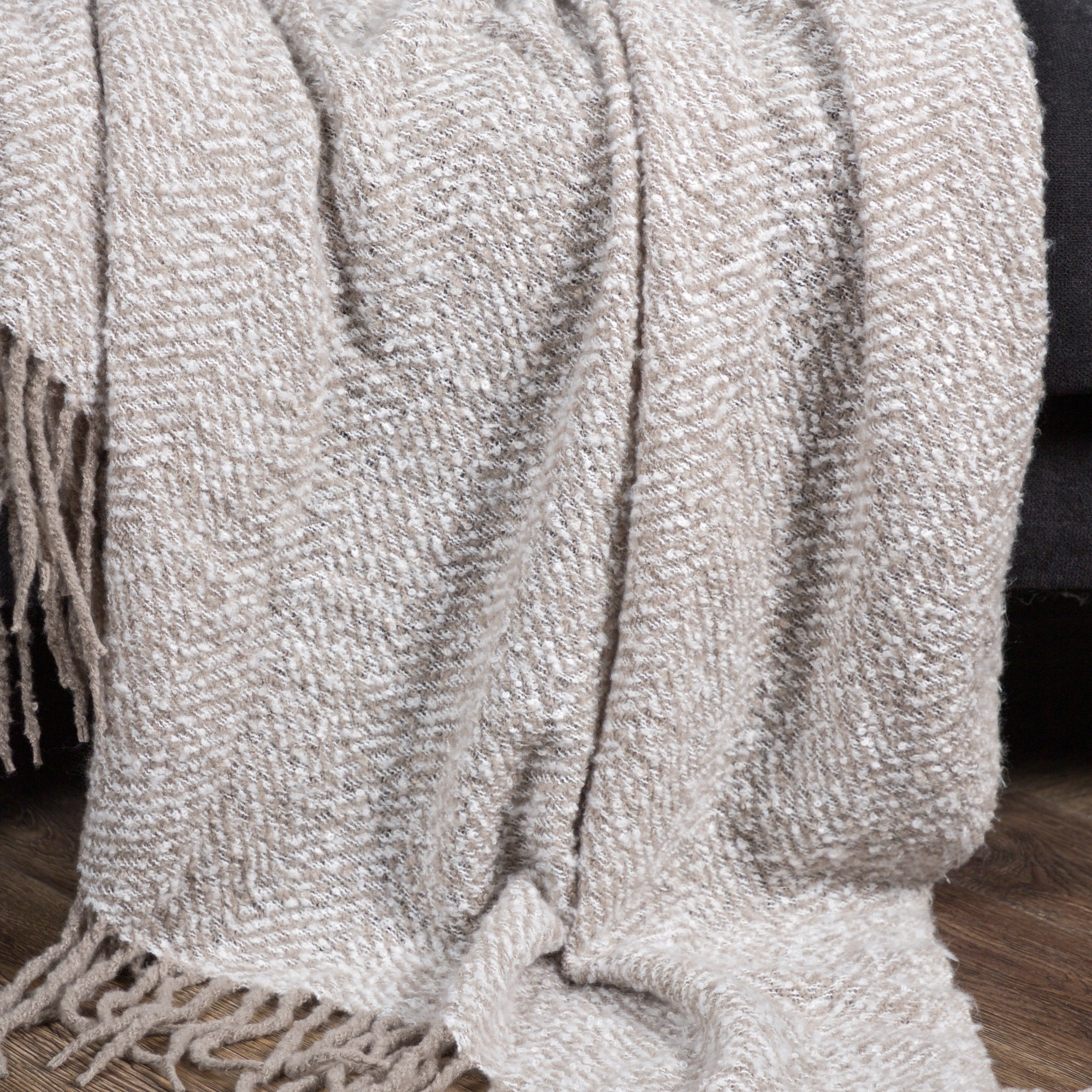 Toby Throw Polyester - Grey / White - 130*170 Grå/Vit