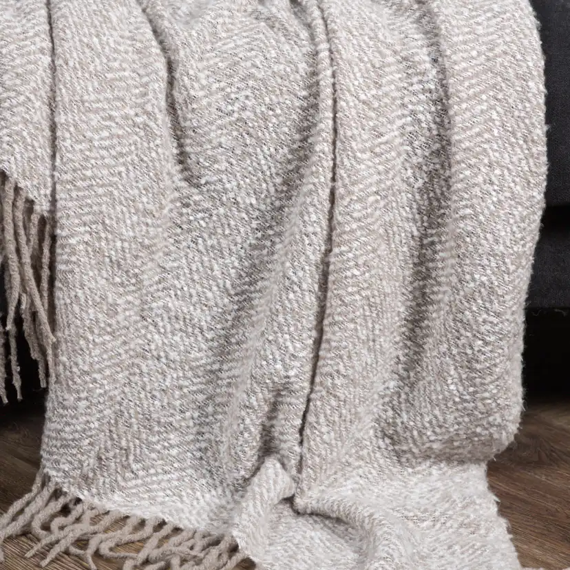 Toby Throw Polyester - Grey / White - 130*170 Grå/Vit