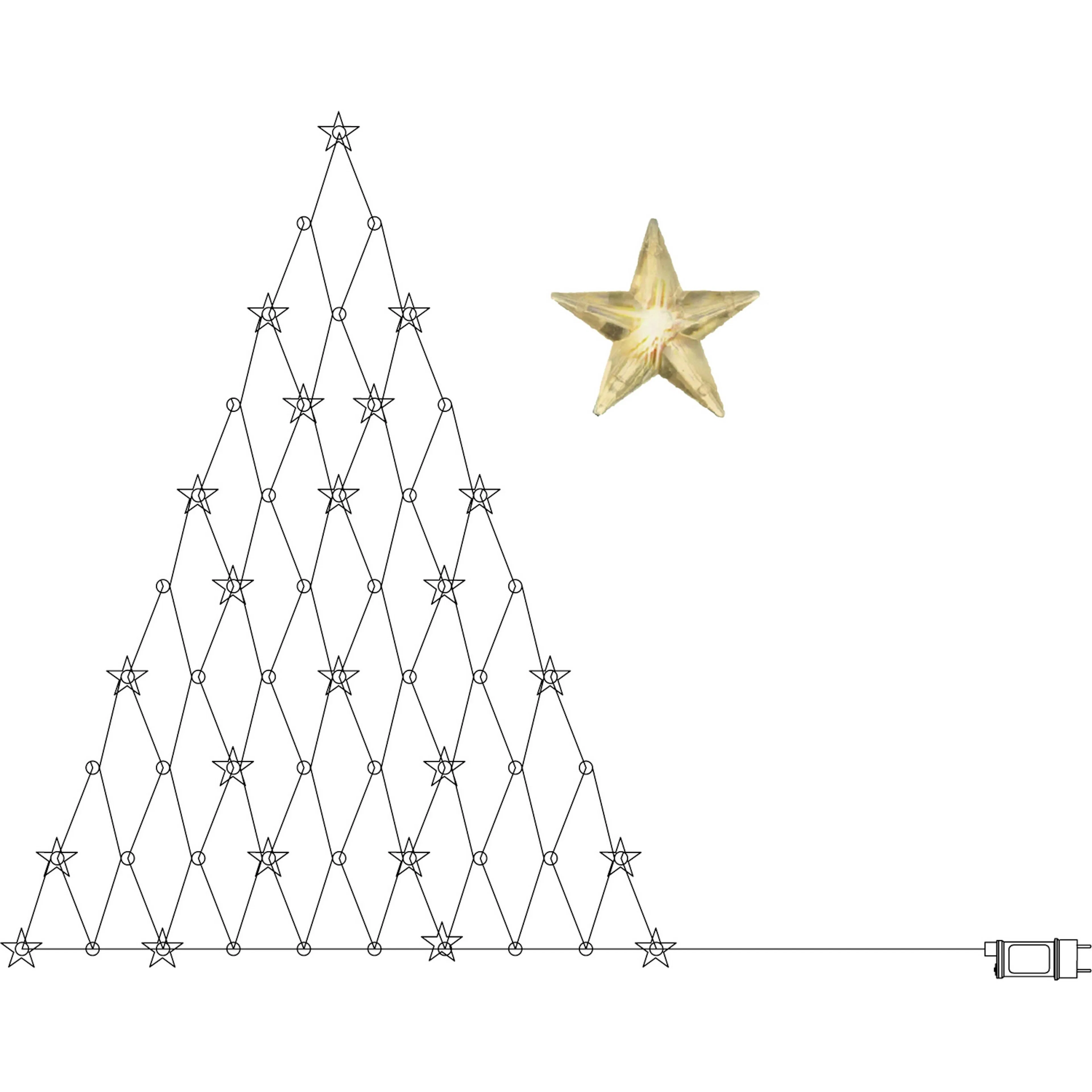 Ljusgardin Star Trading Star Curtain Triangle Tree LV