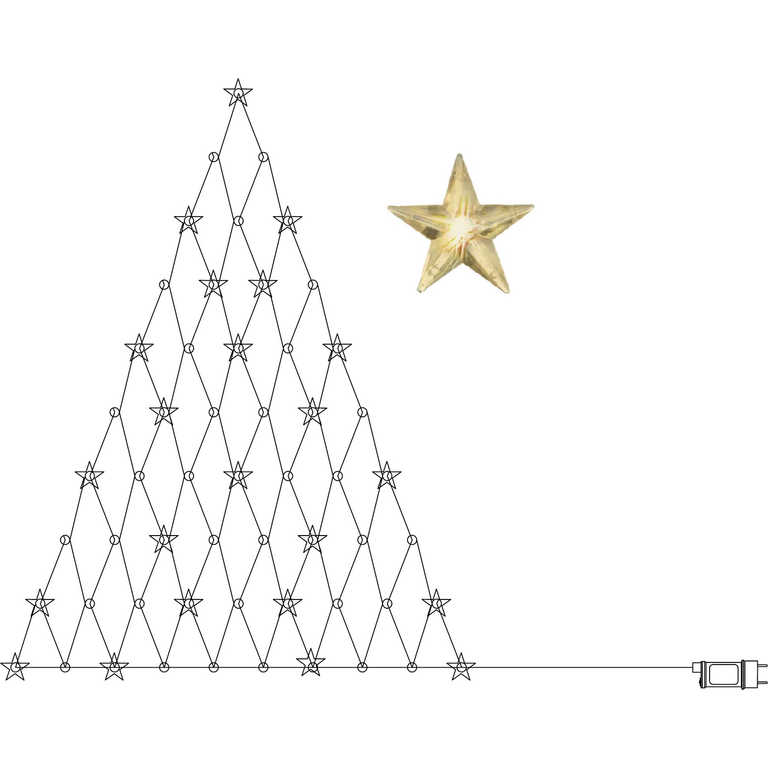 Ljusgardin Star Trading Star Curtain Triangle Tree LV