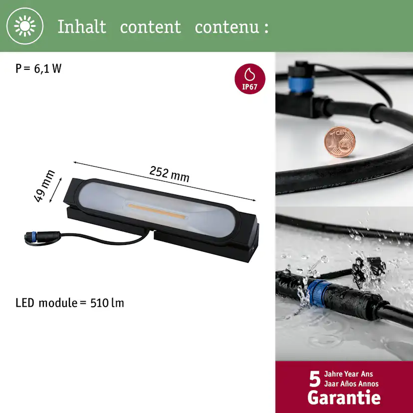 LED Infälld Marksbelysning Paulmann Wallwasher Ito Plug & Shine IP67