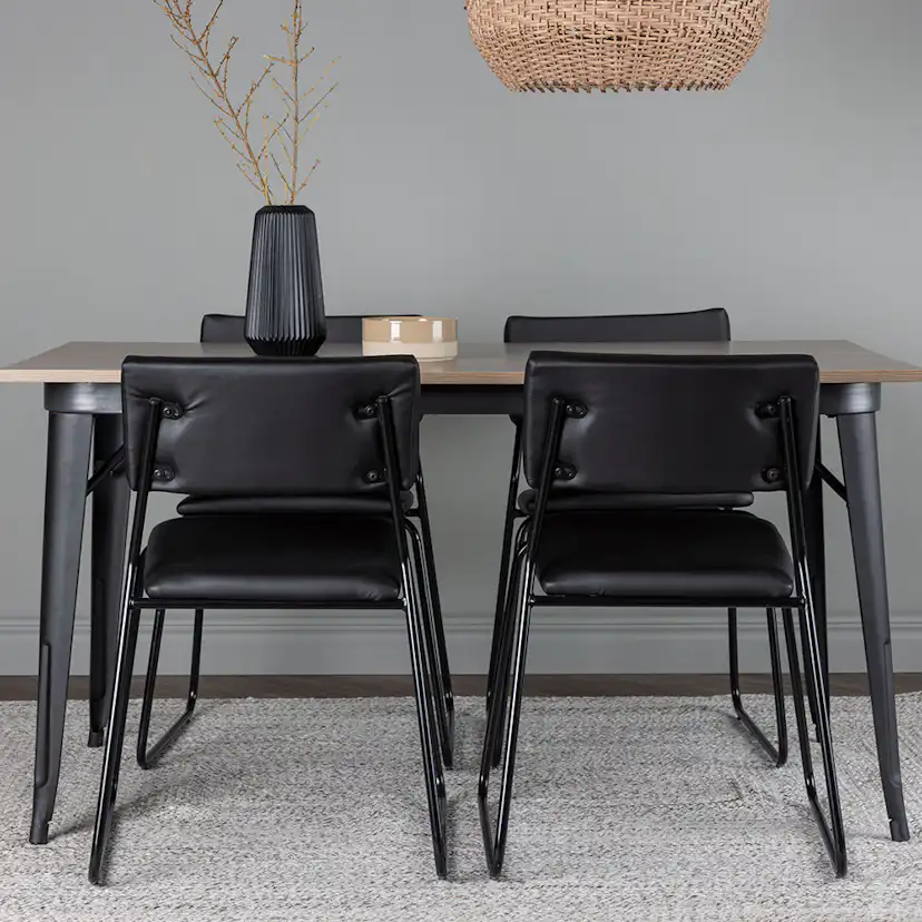 Matgrupp Venture Home Tempe 140 cm med 4 Kenth Stolar