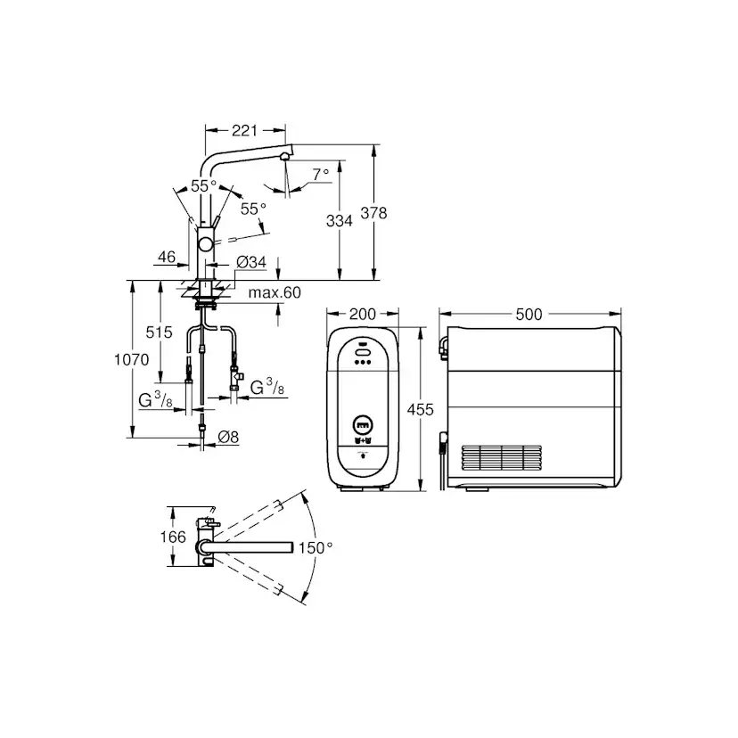 Köksblandare Grohe Blue Home L-pip Starter Kit Bluetooth