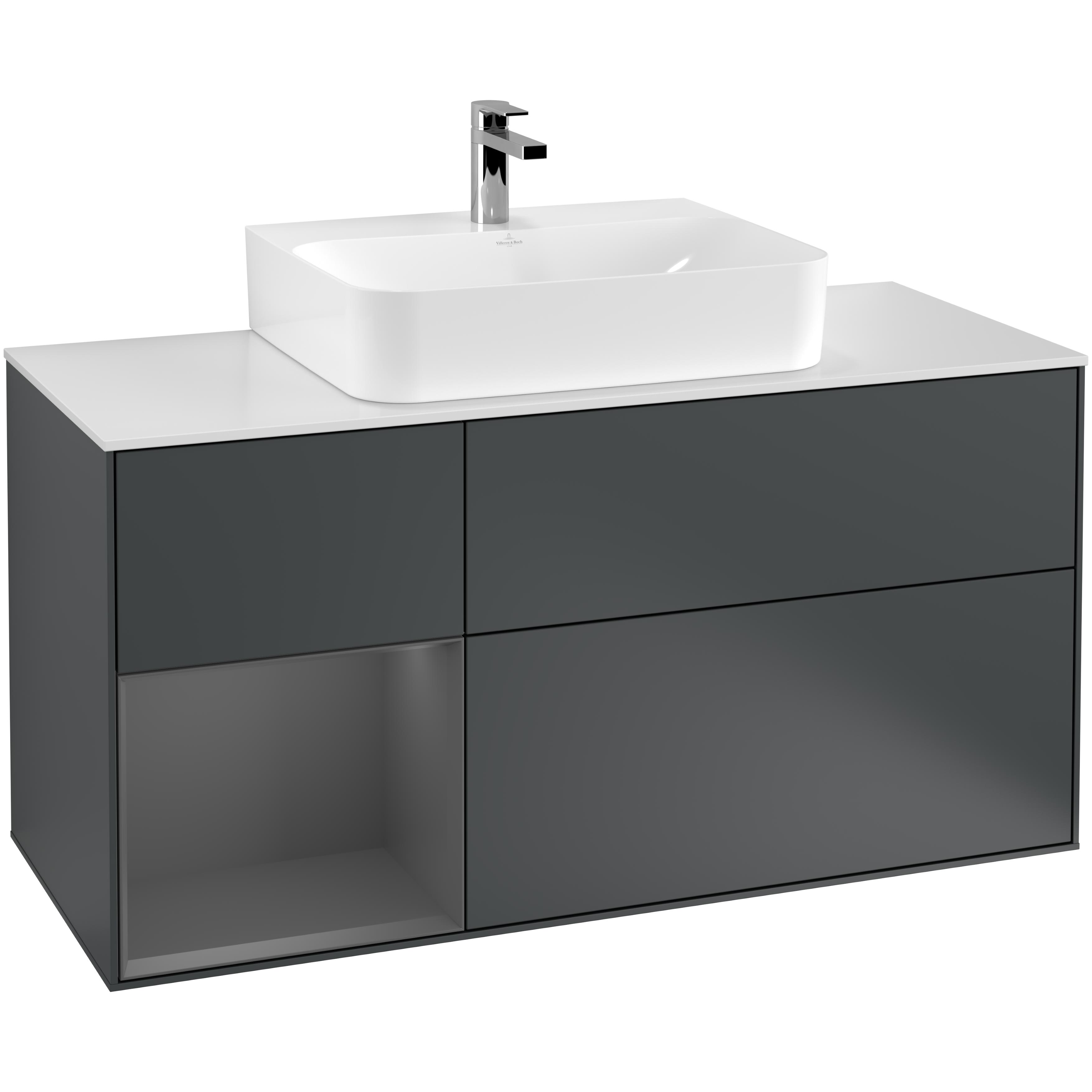 Tvättställsskåp Villeroy & Boch Finion med 3 Lådor Hylla och Bänkskiva för Centrerat Tvättställ