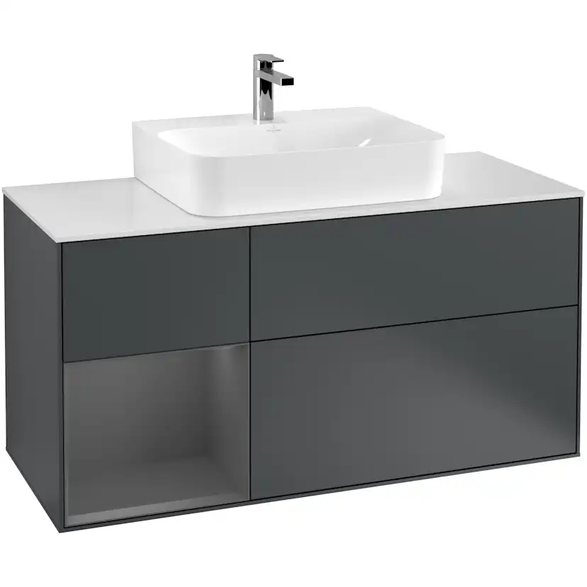 Tvättställsskåp Villeroy & Boch Finion med 3 Lådor Hylla och Bänkskiva för Centrerat Tvättställ