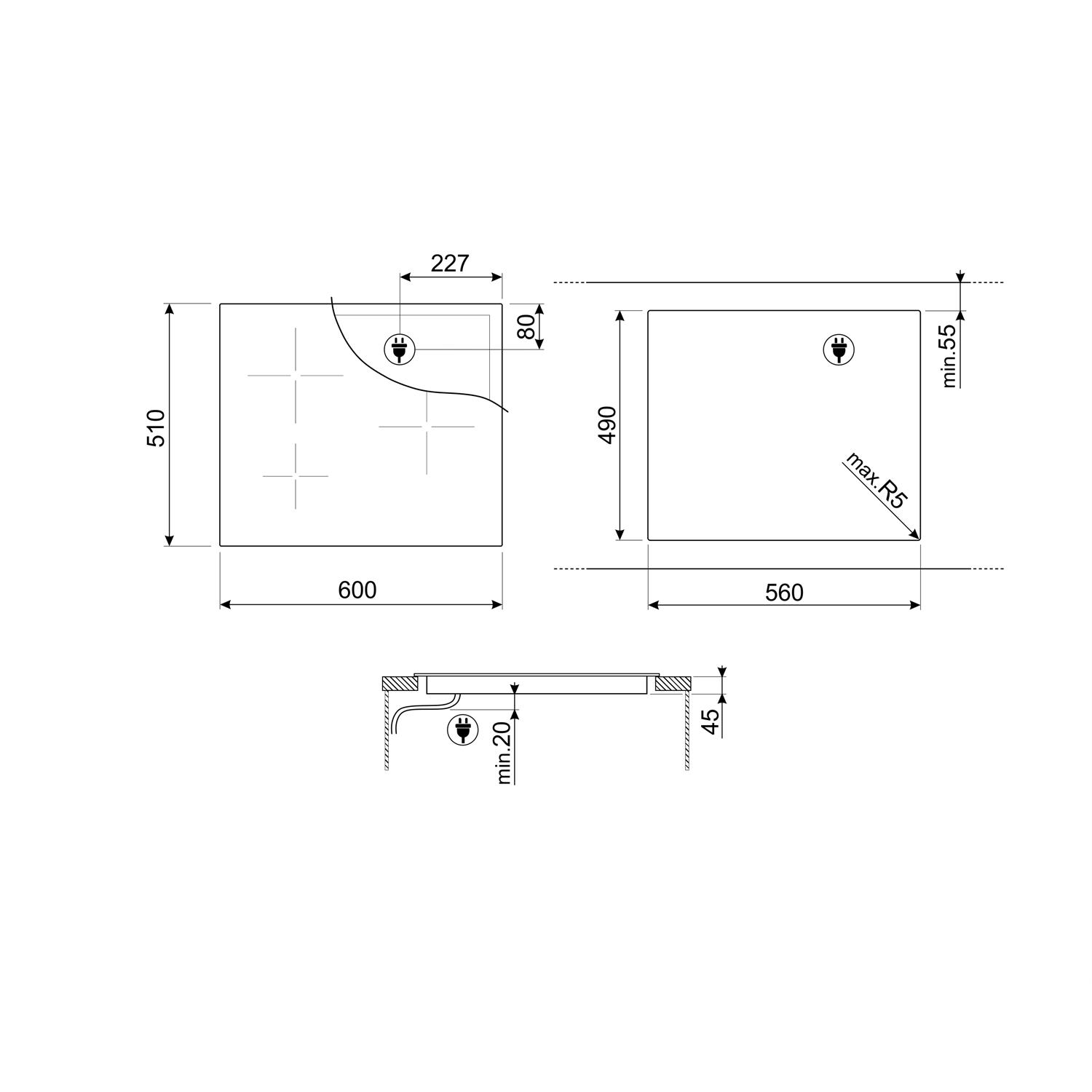 Induktionshäll Smeg SI1M7643B