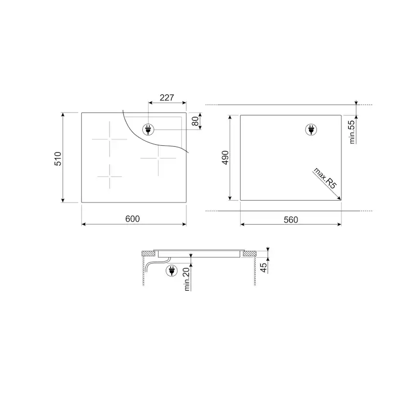 Induktionshäll Smeg SI1M7643B