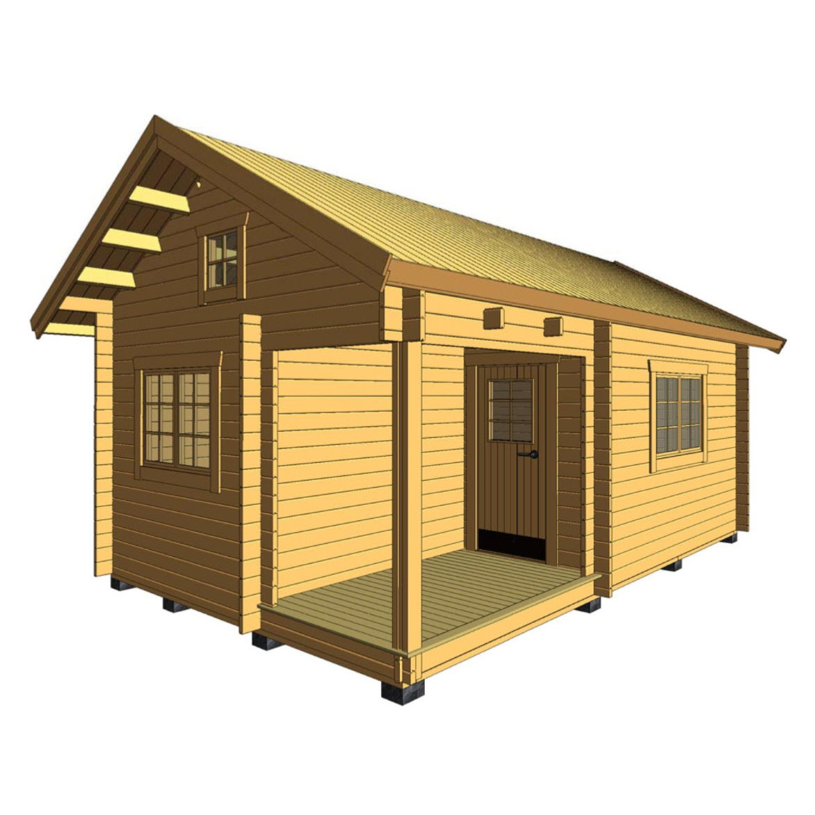 Attefallshus Baseco Månäs stuga med loft 25 m2