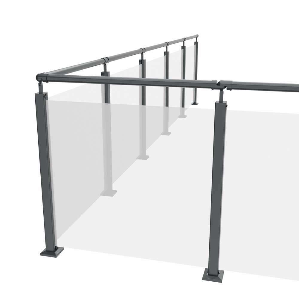 Glas Landskap Härdat 6 Mm Glasräcke Alu Antracit Cc 100 Cm