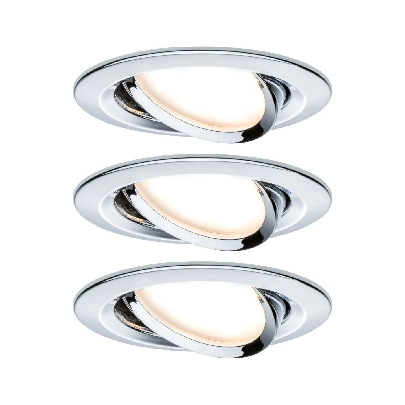 Downlight Paulmann Nova Coin 3-pack Swivelling Krom, 84 mm, Vridbar, Nej, 3x6 W