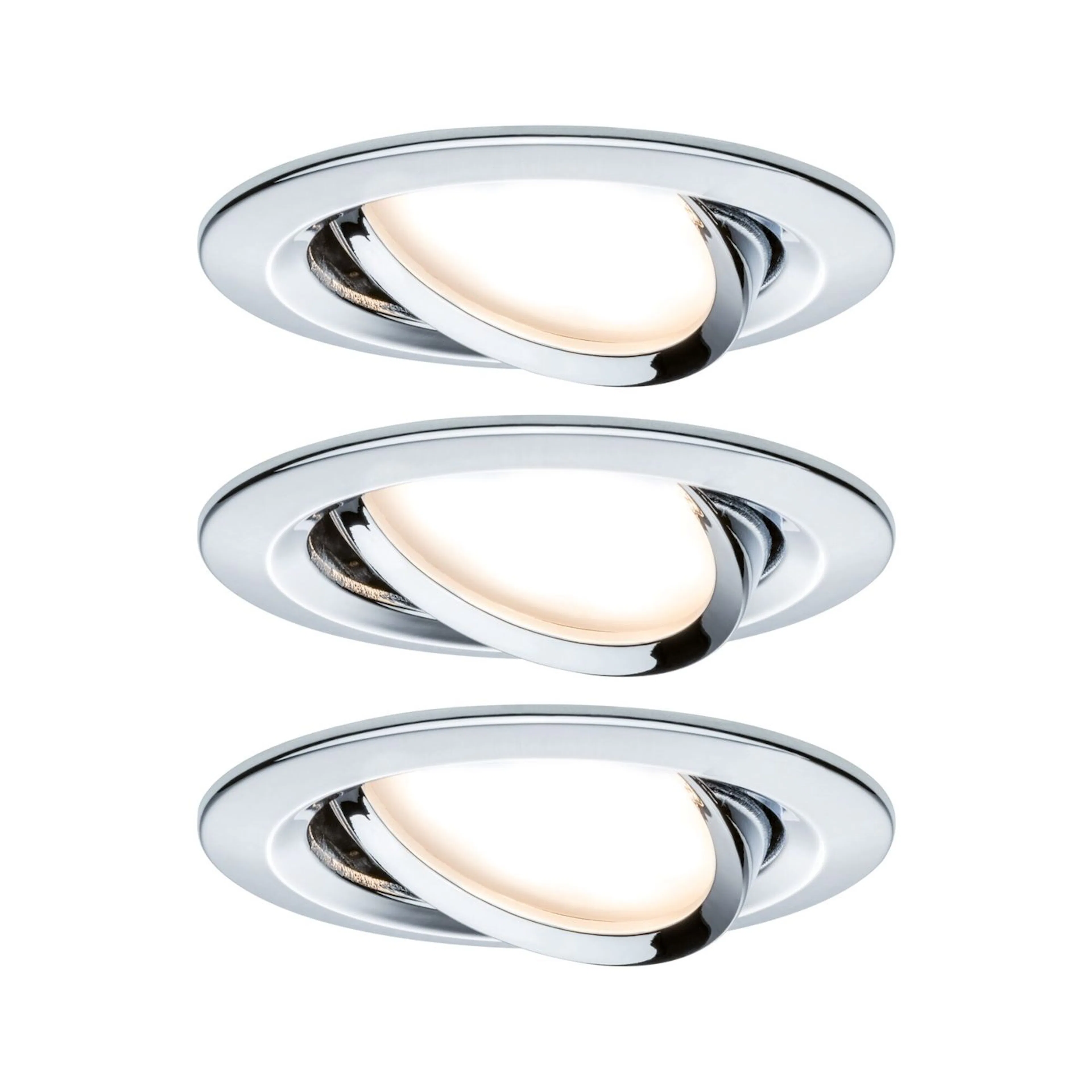 Downlight Paulmann Nova Coin 3-pack Swivelling Krom, 84 mm, Vridbar, Nej, 3x6 W