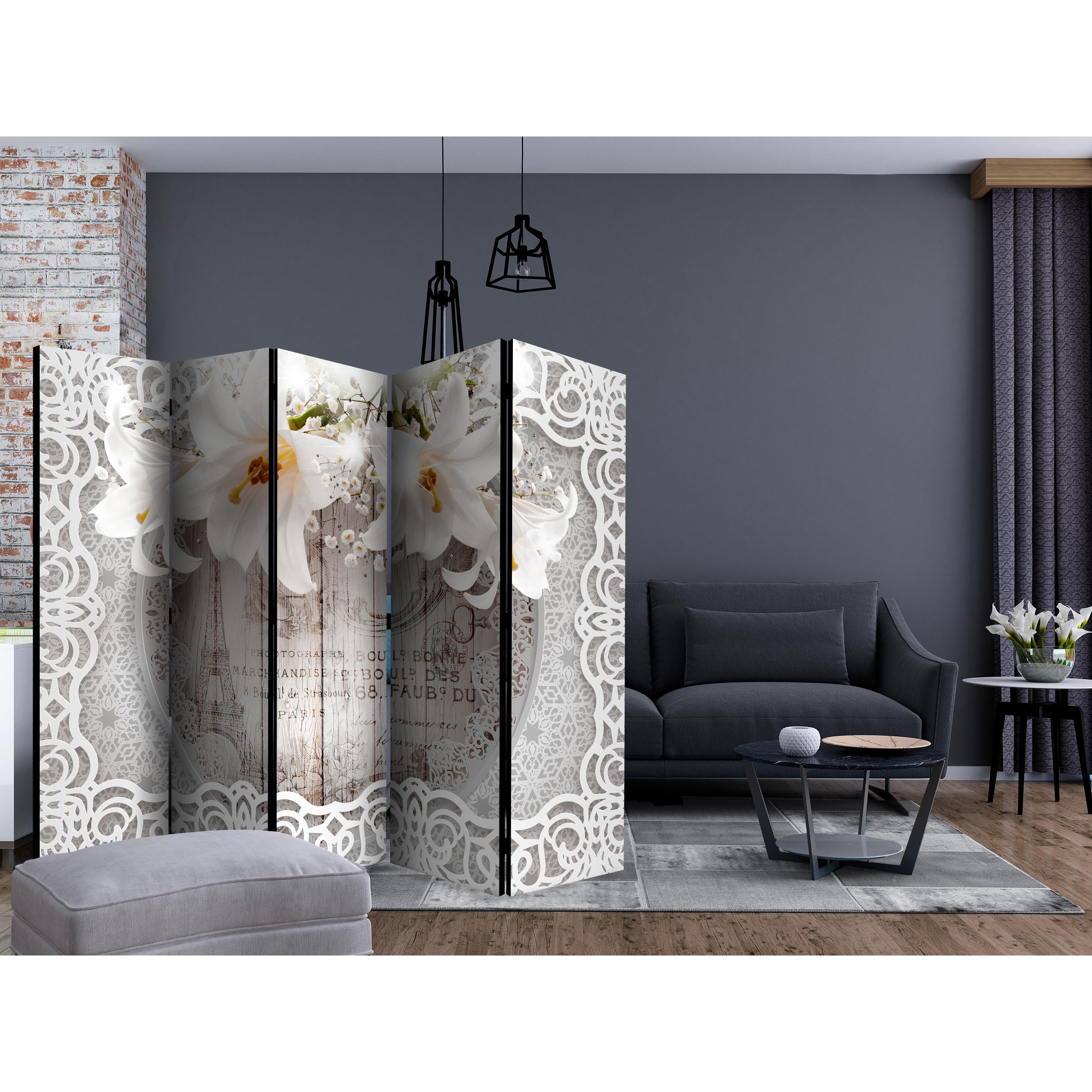 Rumsavdelare Skärmvägg Arkiio Lilies and Quilted Background II 225x172 cm