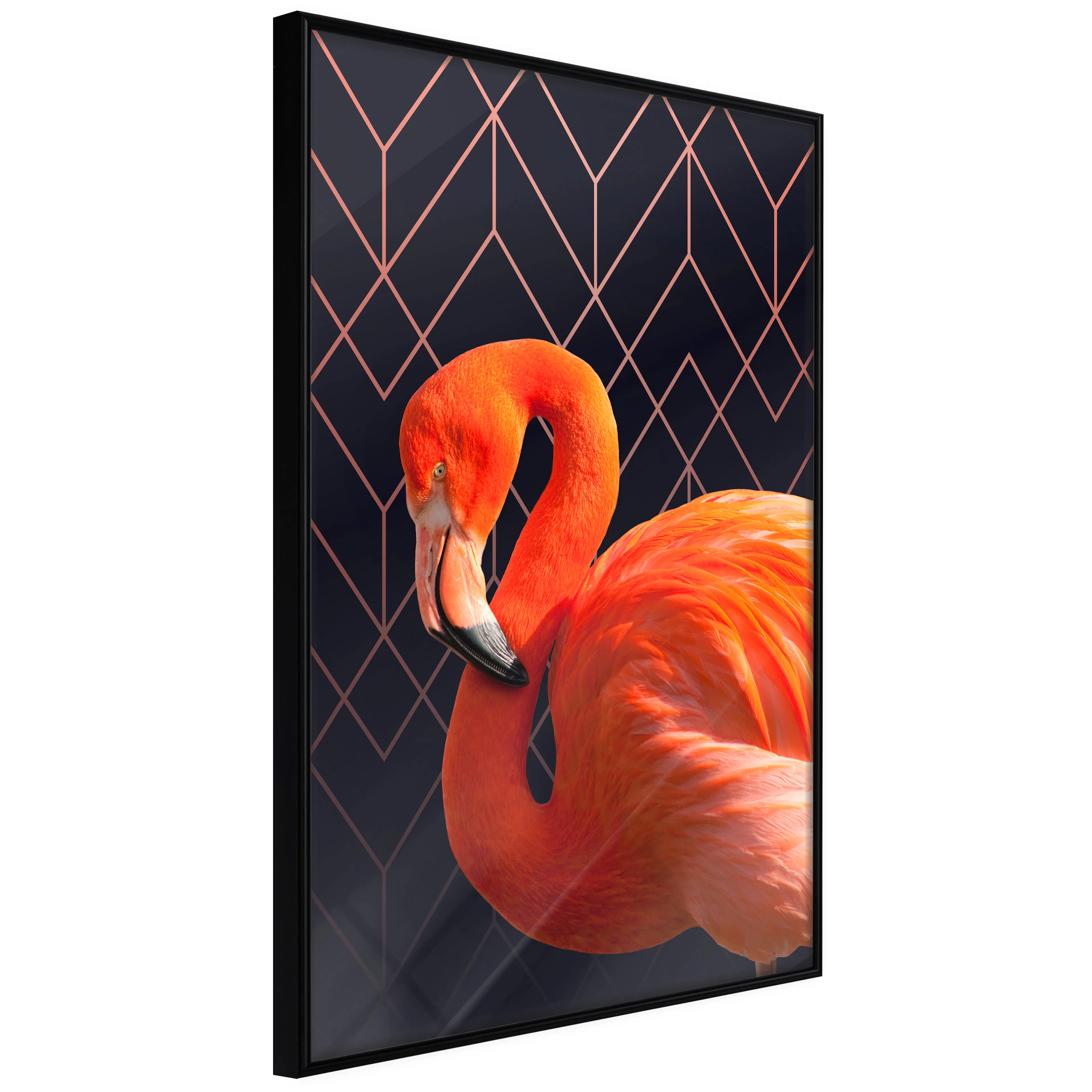 Affisch - Flamingo Solo [Poster] 20x30 Svart ram, 20x30 cm