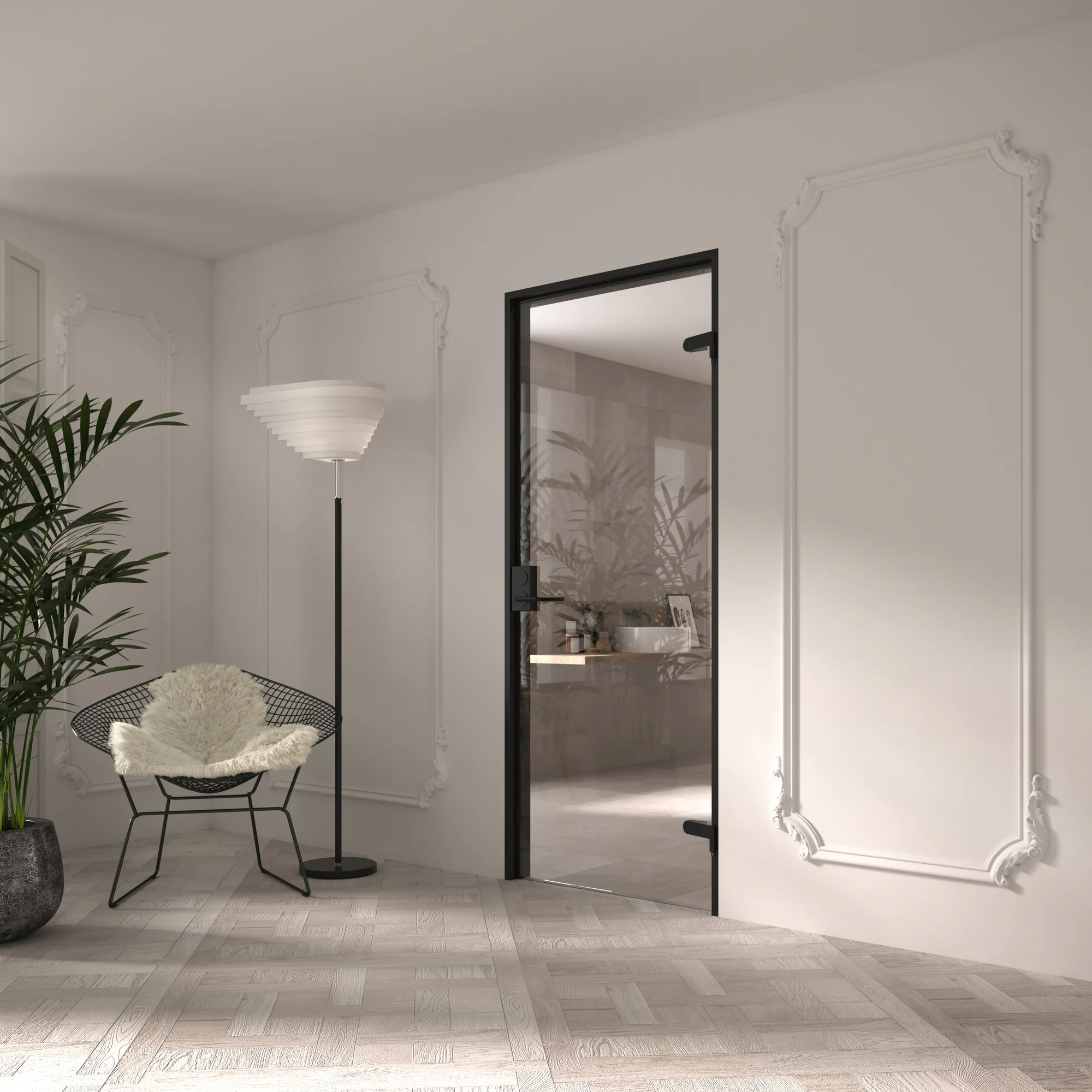 Celine M01 Helsinki, Innerdörr i glas HxB: 2000x800 mm, Klarglas