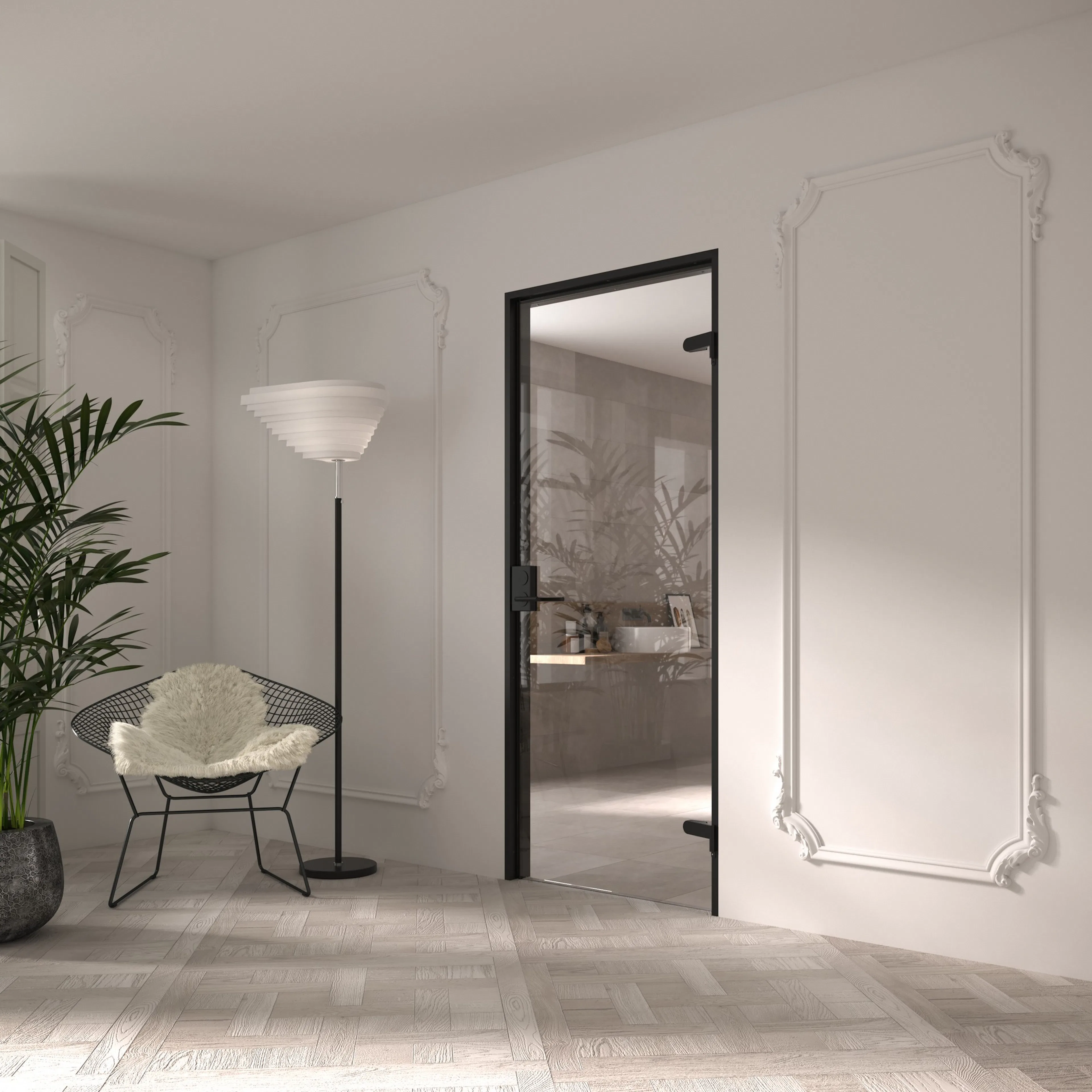 Celine M01 Helsinki, Innerdörr i glas HxB: 2000x800 mm, Klarglas