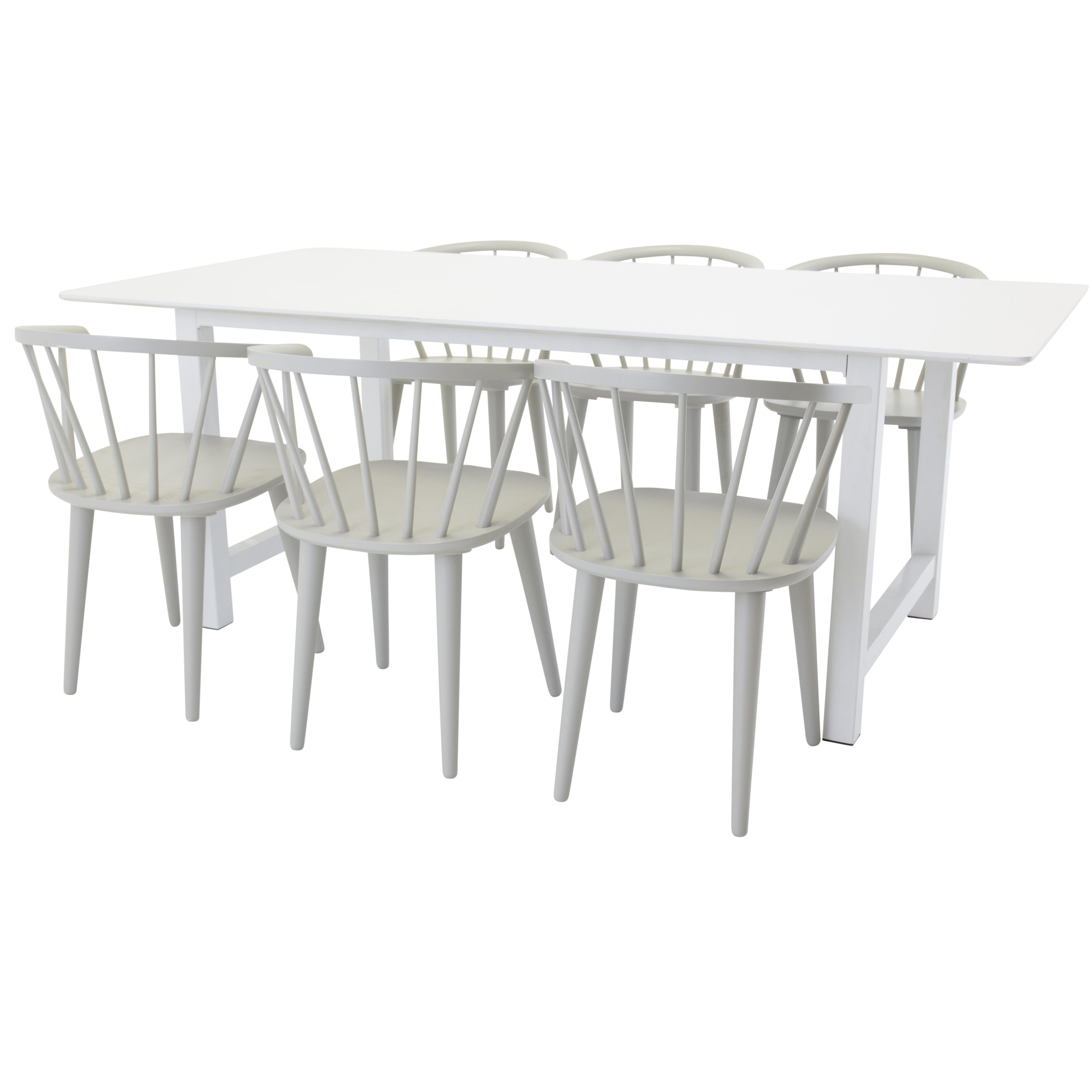 Matgrupp Venture Home Clara med 6 Brum Stolar Ljusgrå