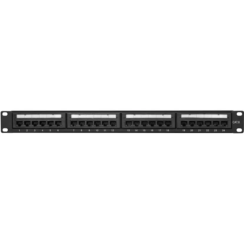 Serverskåp Tillbehör LogiLink Patchpanel Cat6 för 19" rack U1 Svart