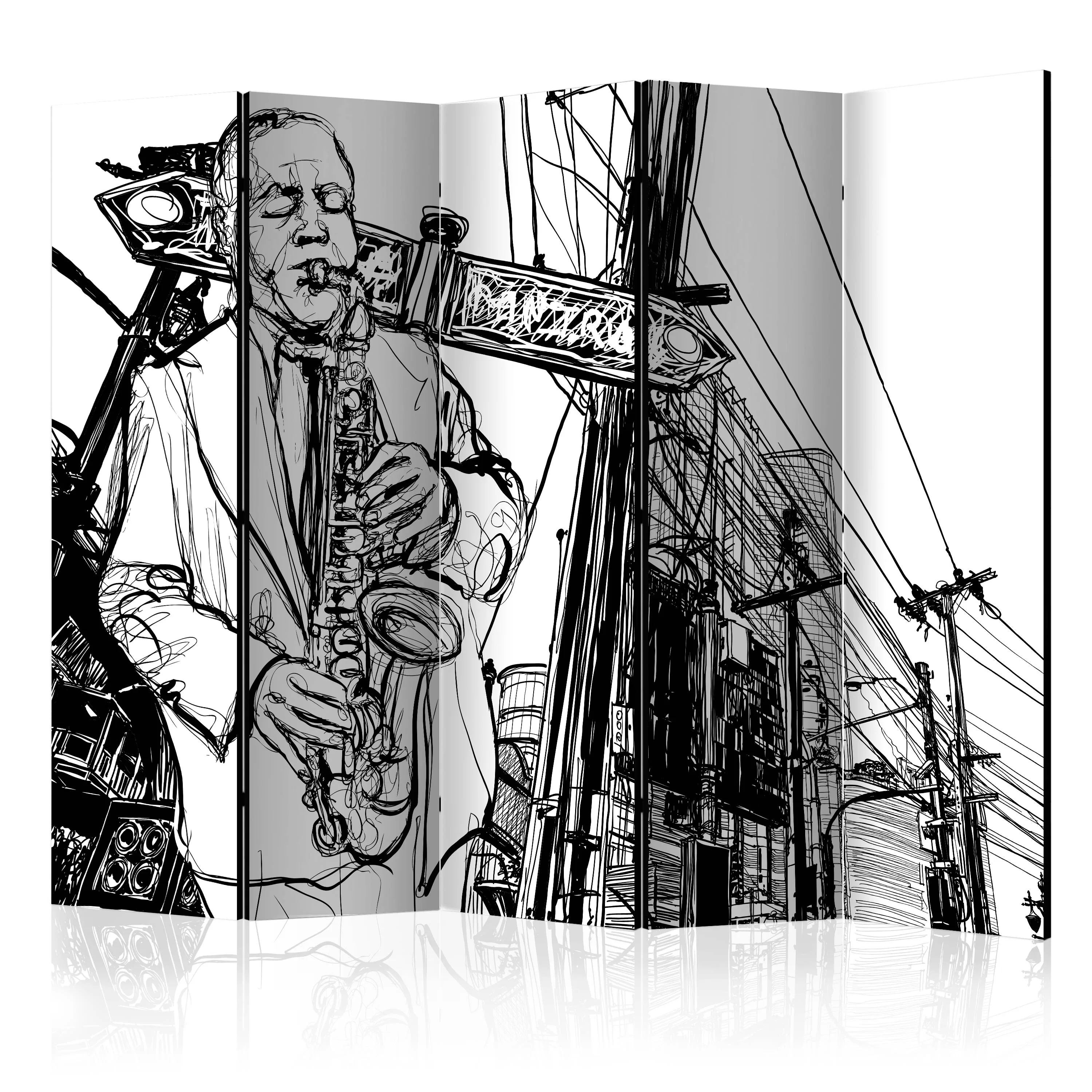 Rumsavdelare Skärmvägg Arkiio Saxophone Recital on Broadway II 225x172 cm