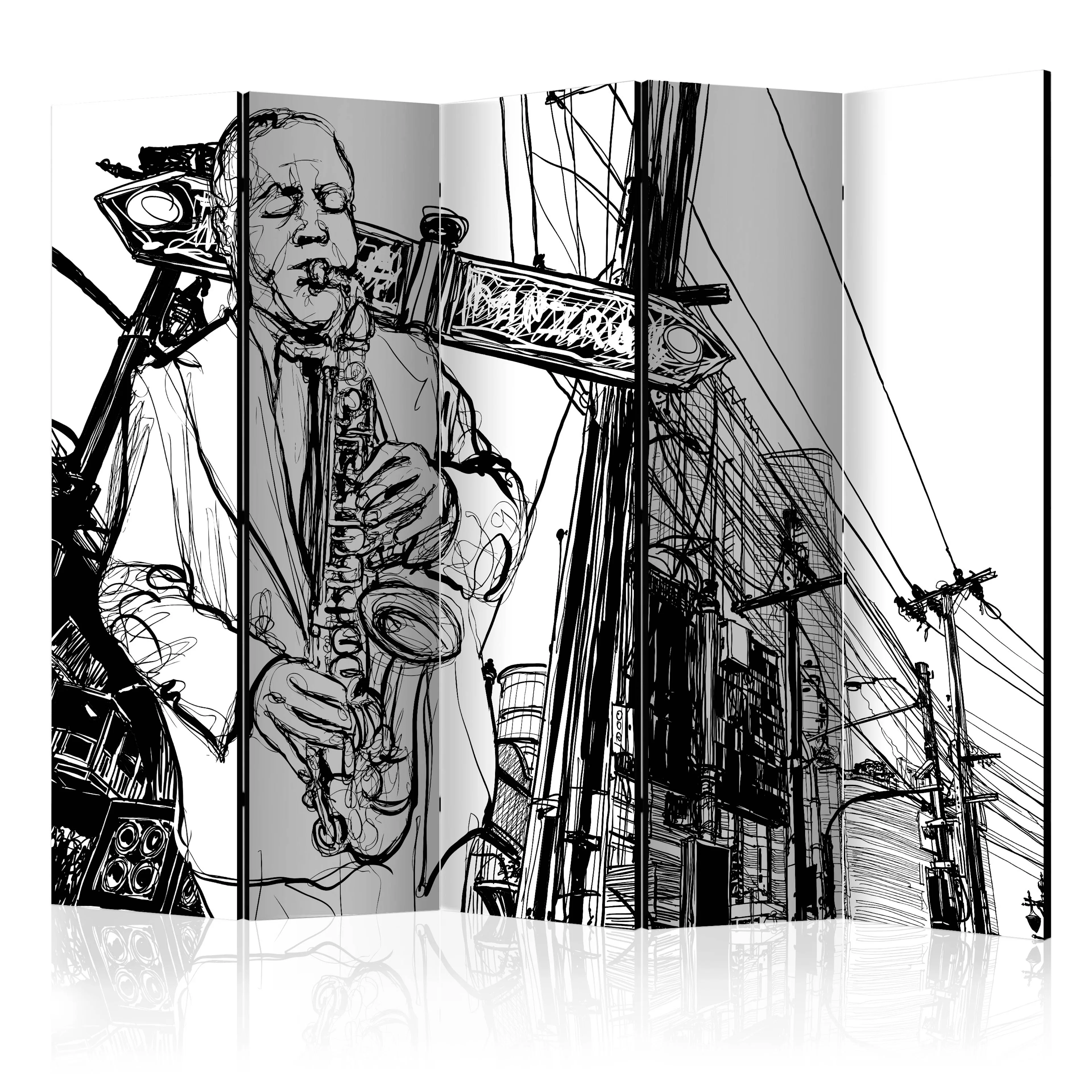 Rumsavdelare Skärmvägg Arkiio Saxophone Recital on Broadway II 225x172 cm