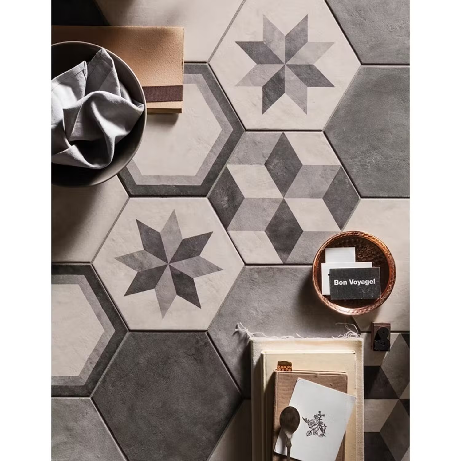 Klinker Konradssons Terra Nero Svart Hexagon 22x25 cm