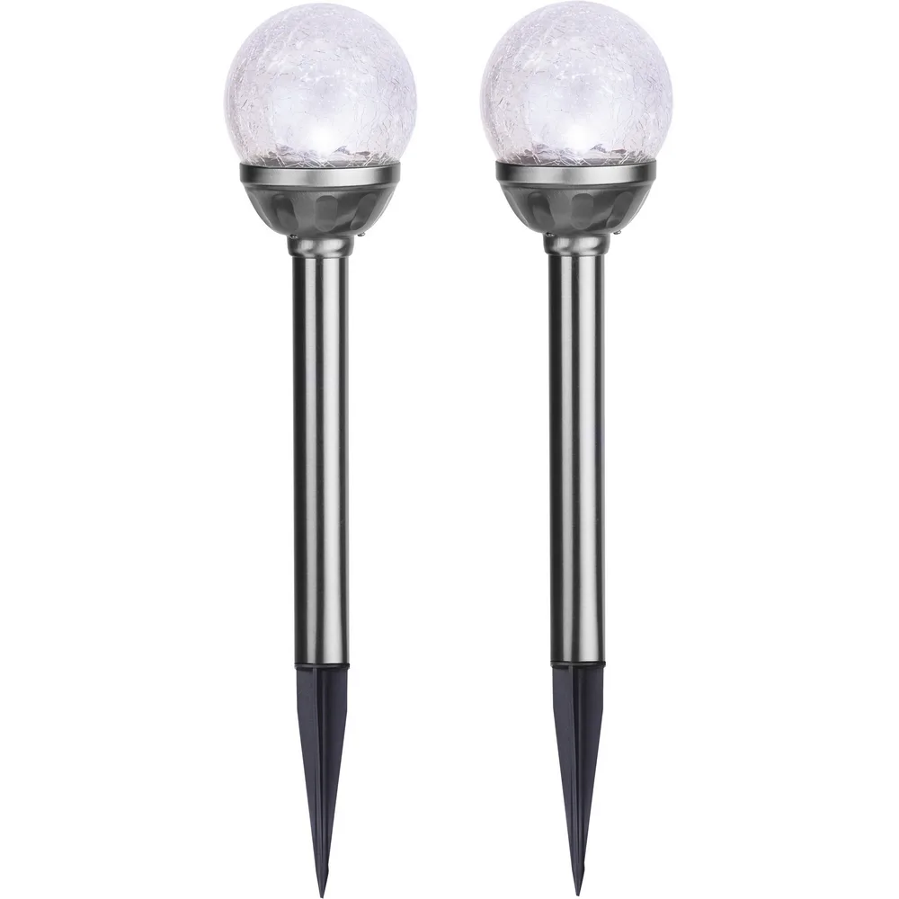 Solcells-pollare 2-p Roma Silver