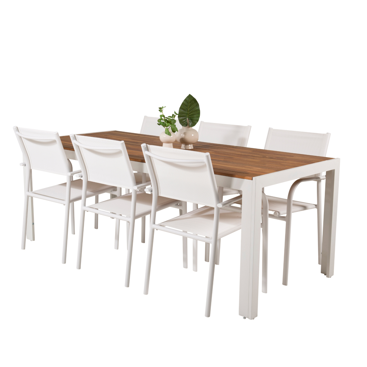 Matgrupp Venture Home Bois med 6 Santorini Stolar