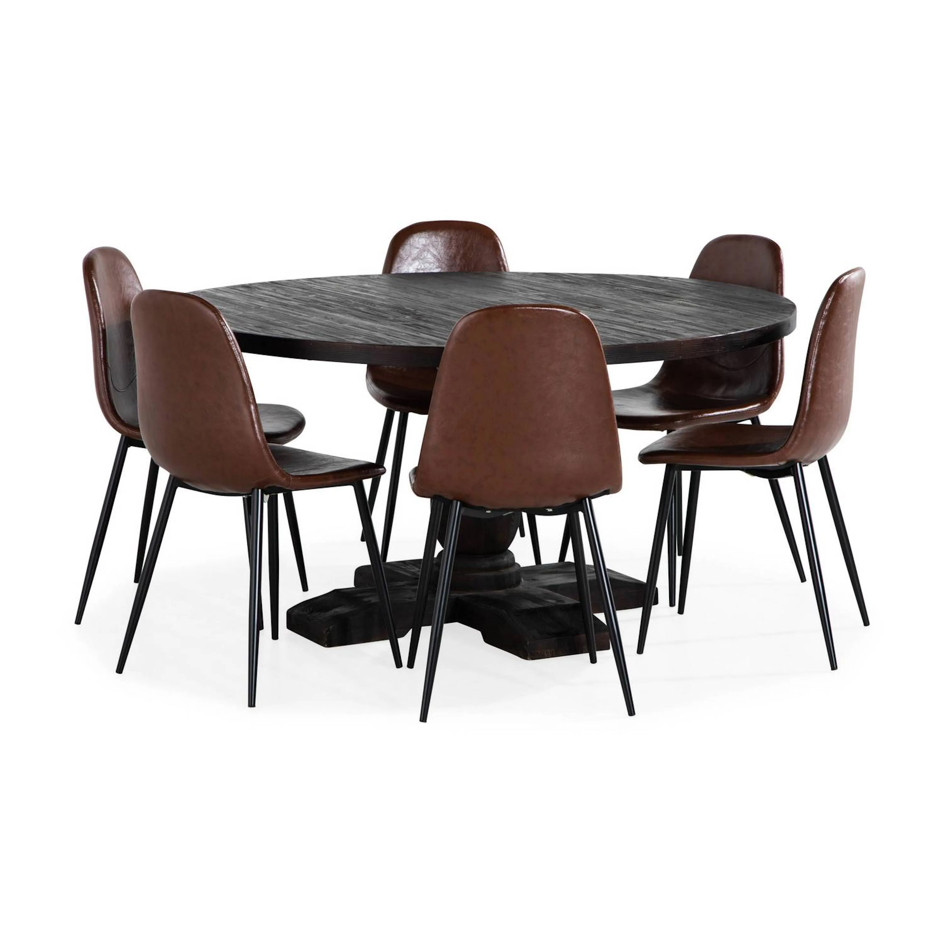 Matgrupp Bloomington Dijon Runt Matbord 150 cm med 6 Nibe Matstol