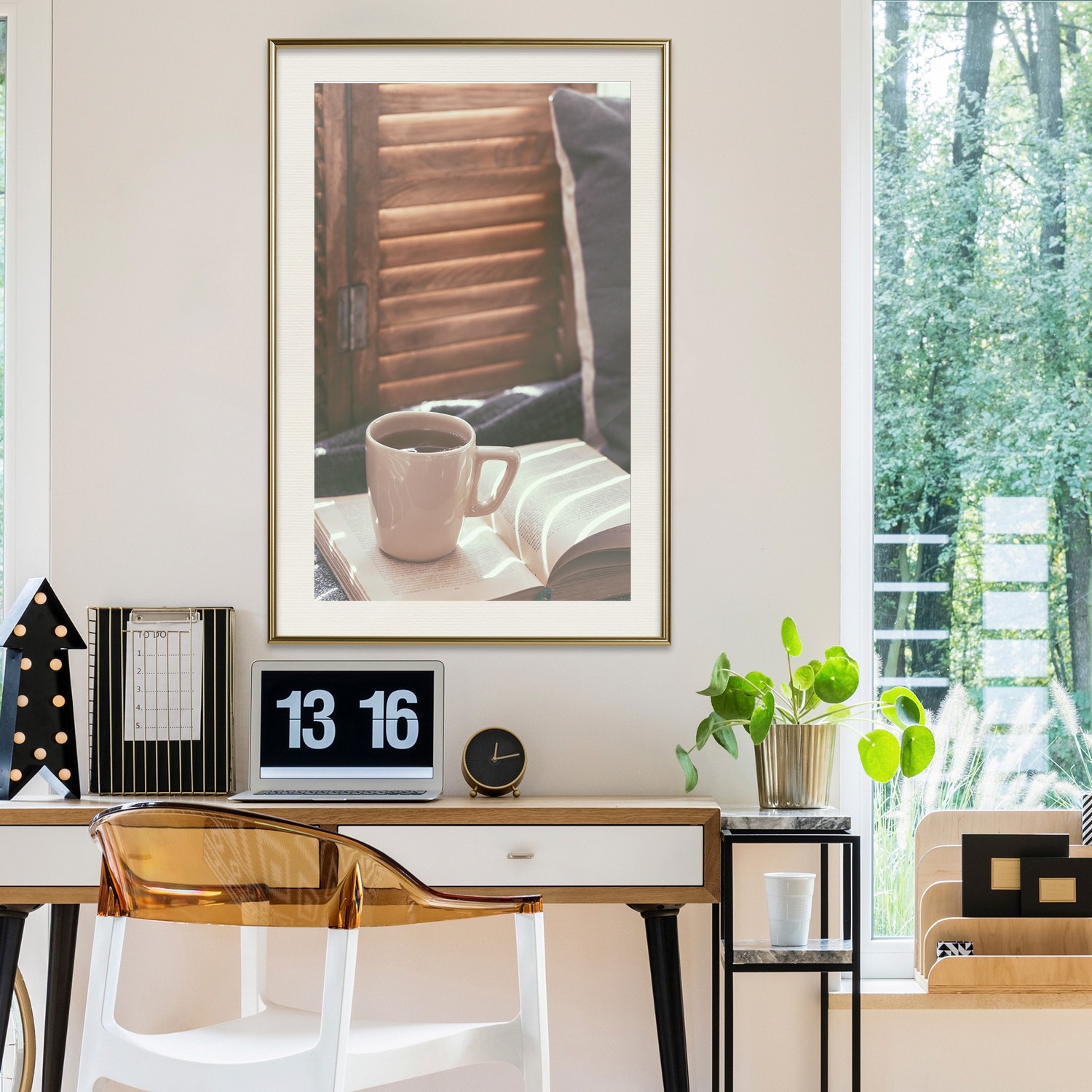 Affisch - Mug of Memories [Poster] 30x45 Guld ram med passepartout, 30x45 cm