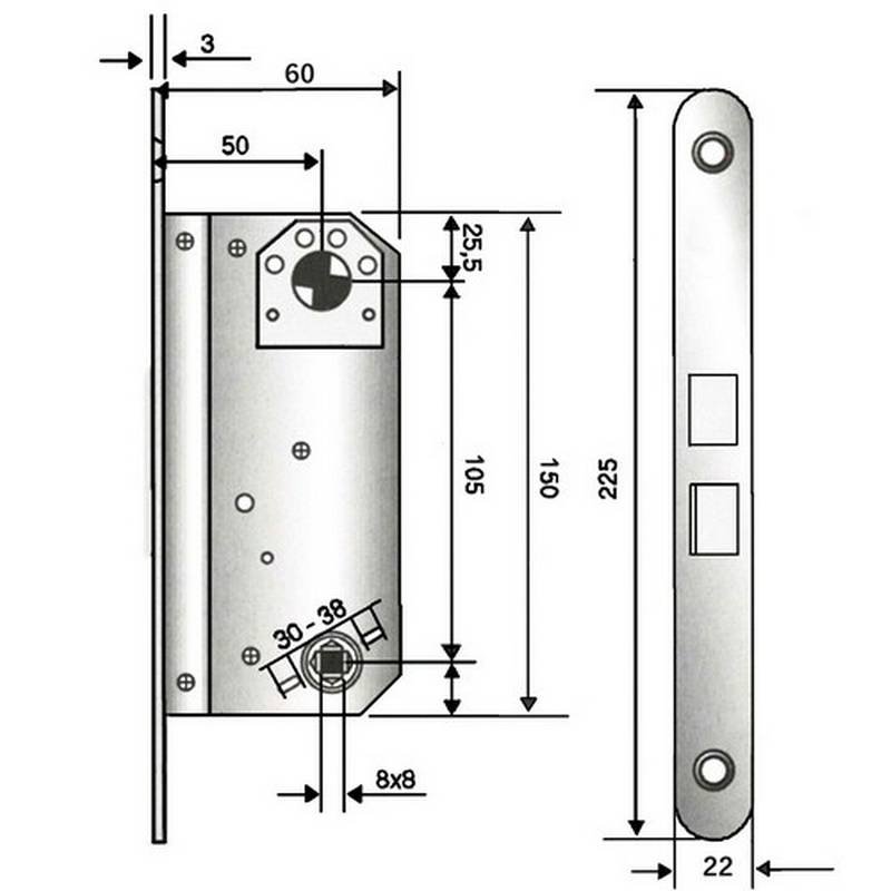 Låshus Millers 78765 Ytterdörr