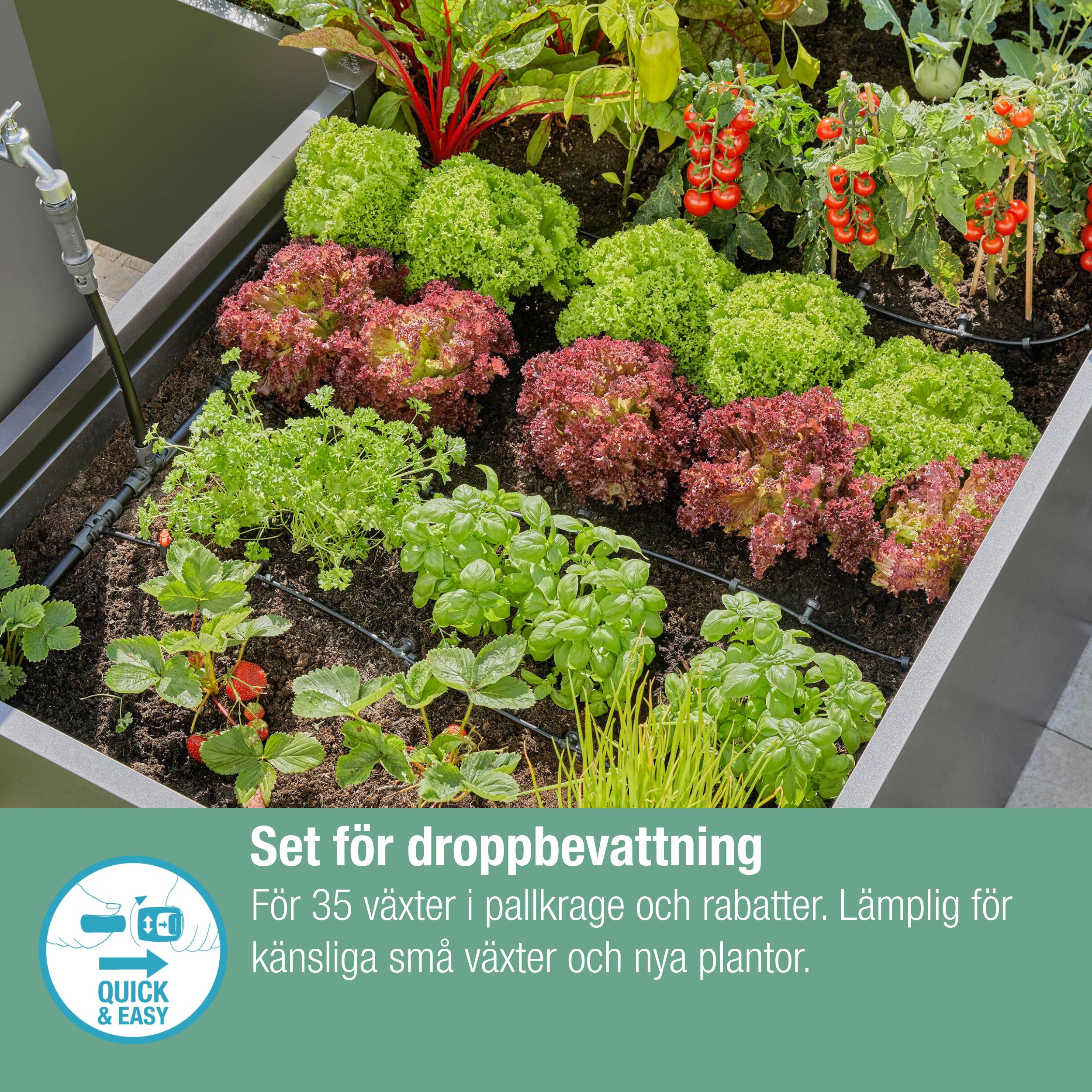 Bevattningsset Gardena Micro-Drip För Pallkragar