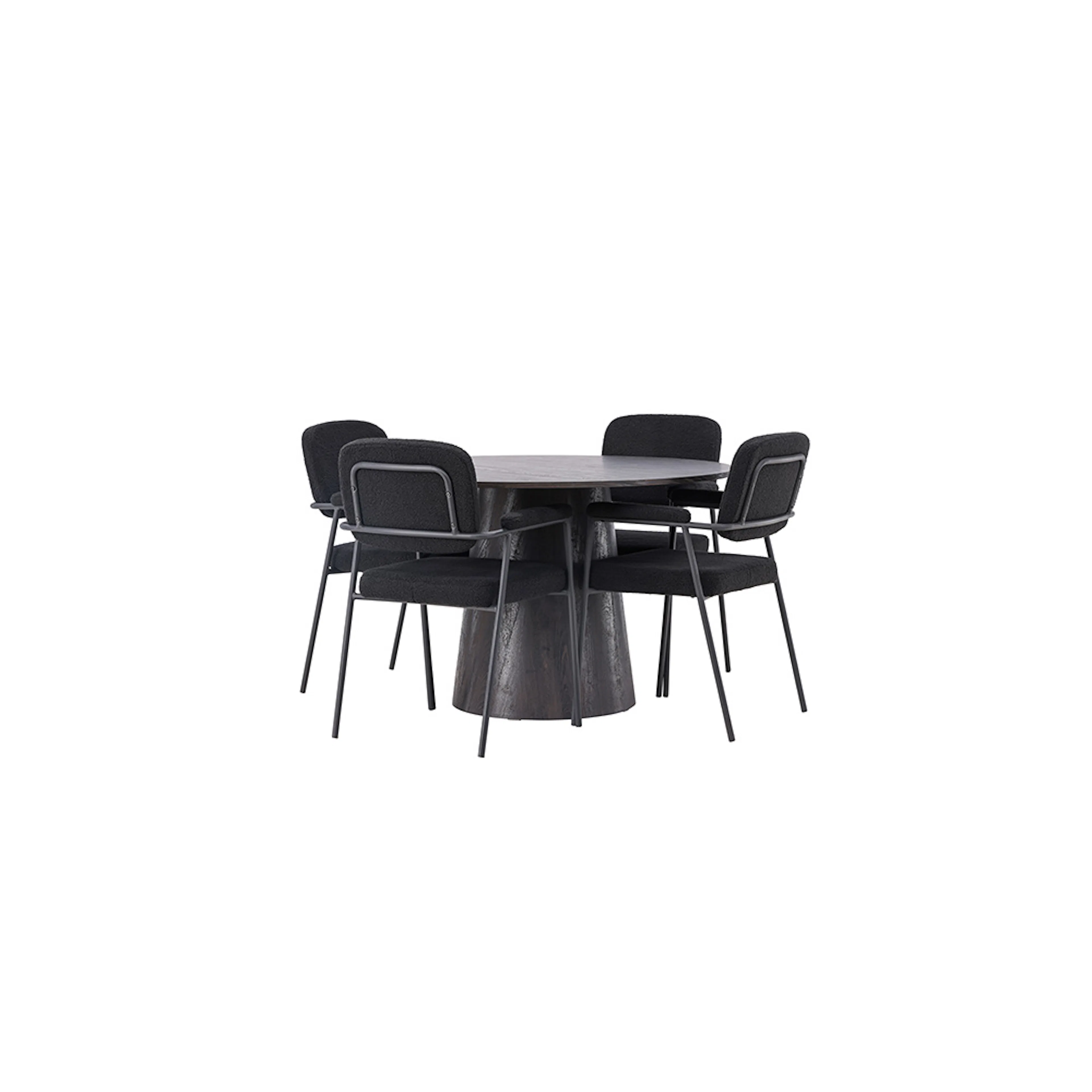 Matgrupp Venture Home Lanzo Ø120 cm med 4 st Yesterday stolar