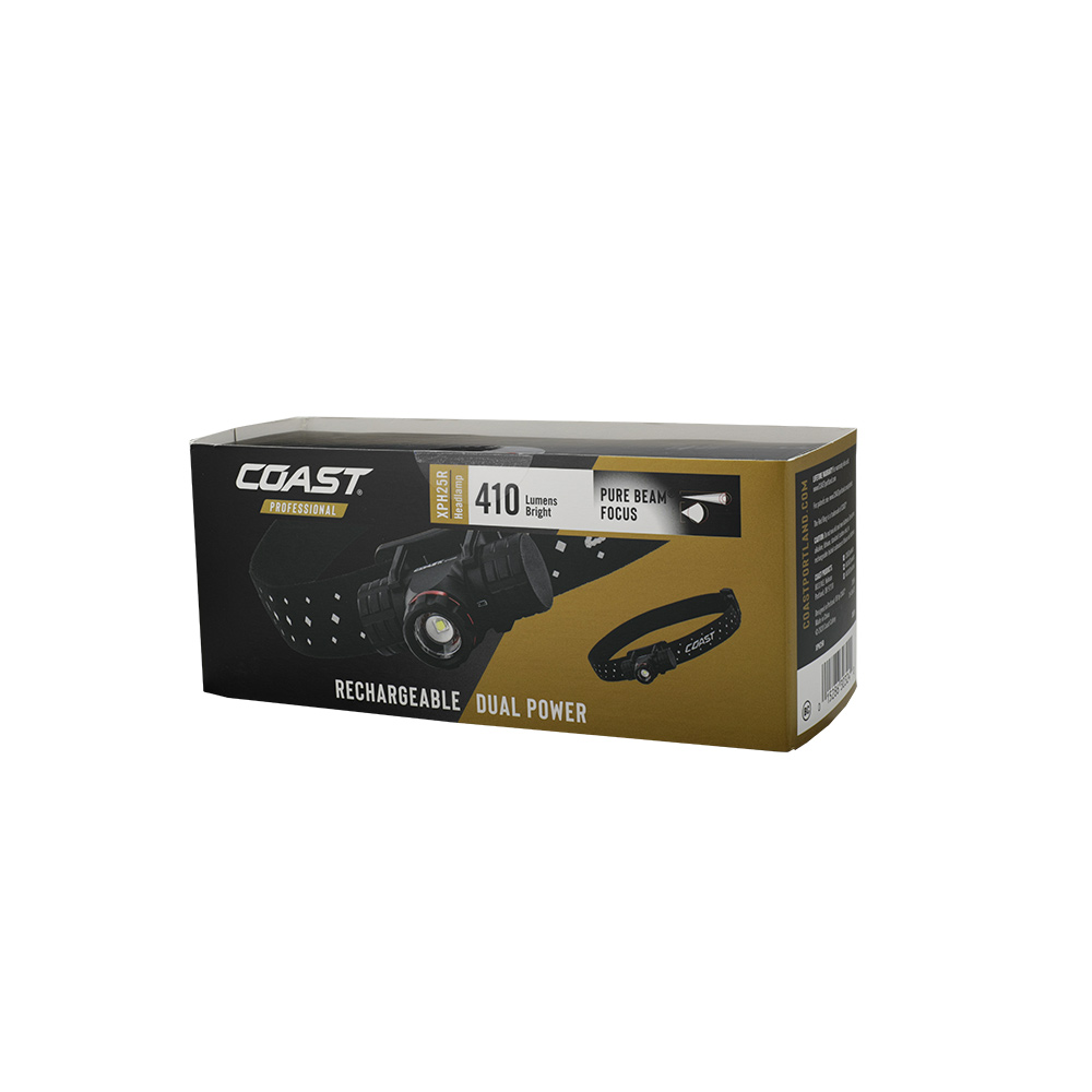 Pannlampa Coast XPH25R Uppladdningsbar 410 lumen